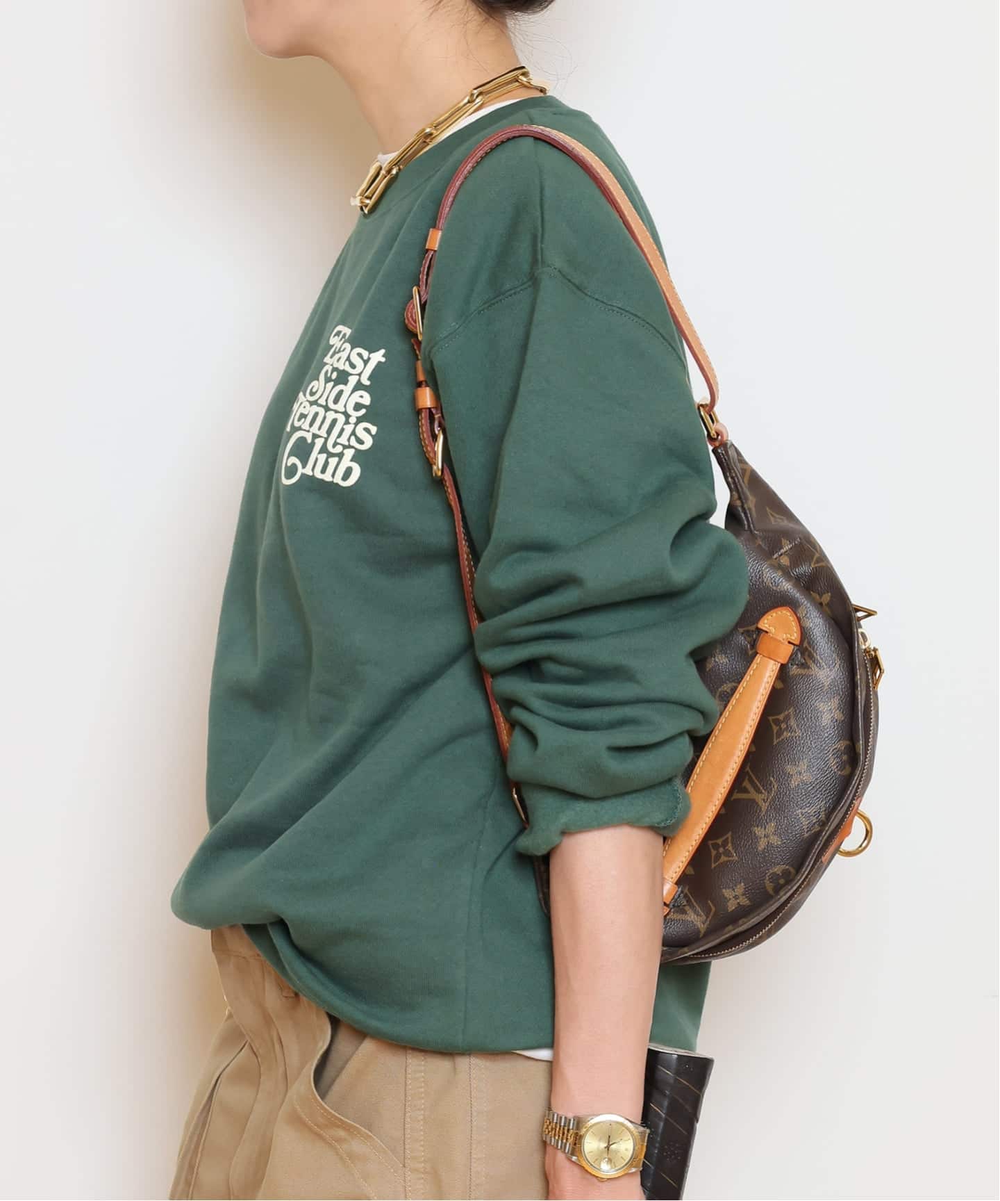 美品✨ミューズドゥーズィエムクラス　ヴィンテージ加工スウェット　グリーン Deuxieme Classe（ドゥーズィエムクラス）の「*CITY range