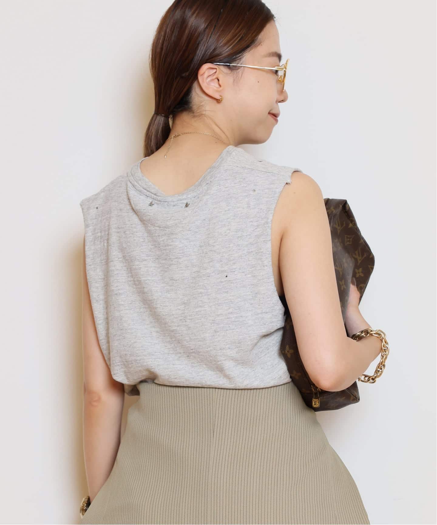 GOLDEN GOOSE/ゴールデングース】 PRINT ノースリーブ スリムT