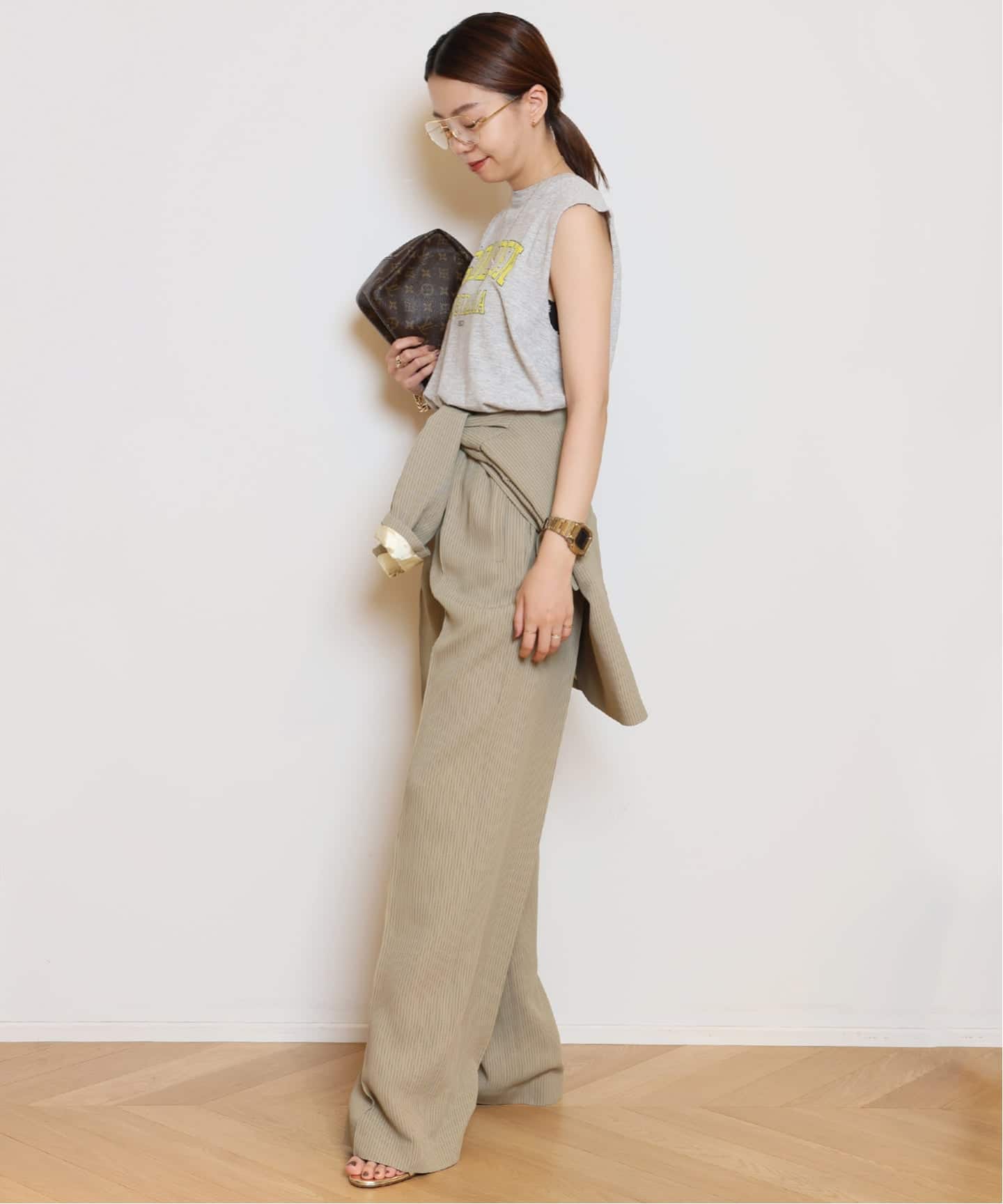 GOLDEN GOOSE/ゴールデングース】 PRINT ノースリーブ スリムT
