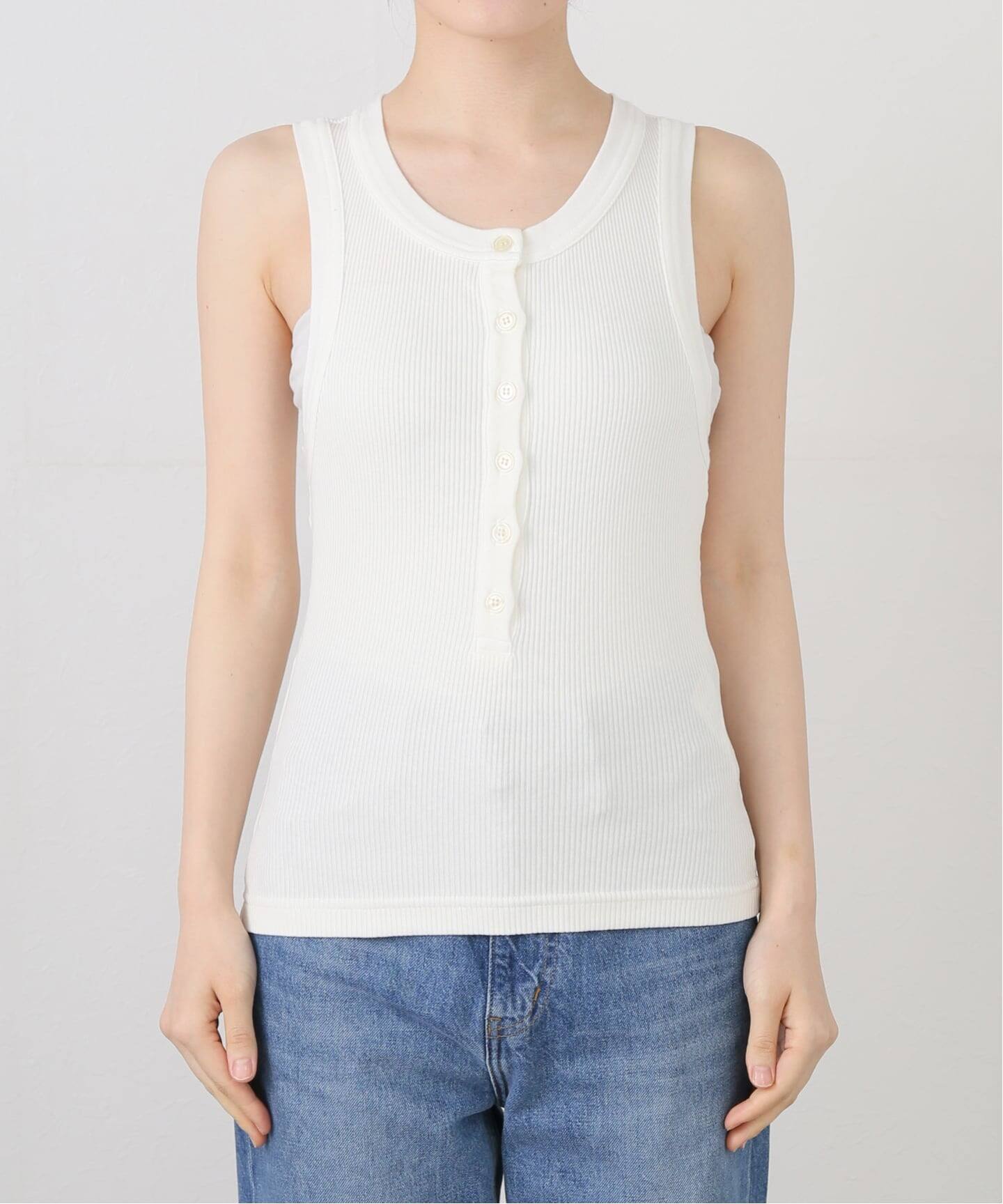 Deuxieme Classe Particular タンクトップ 白 rib タンク（タンクトップ）｜Deuxieme Classe（ドゥーズィエム クラス