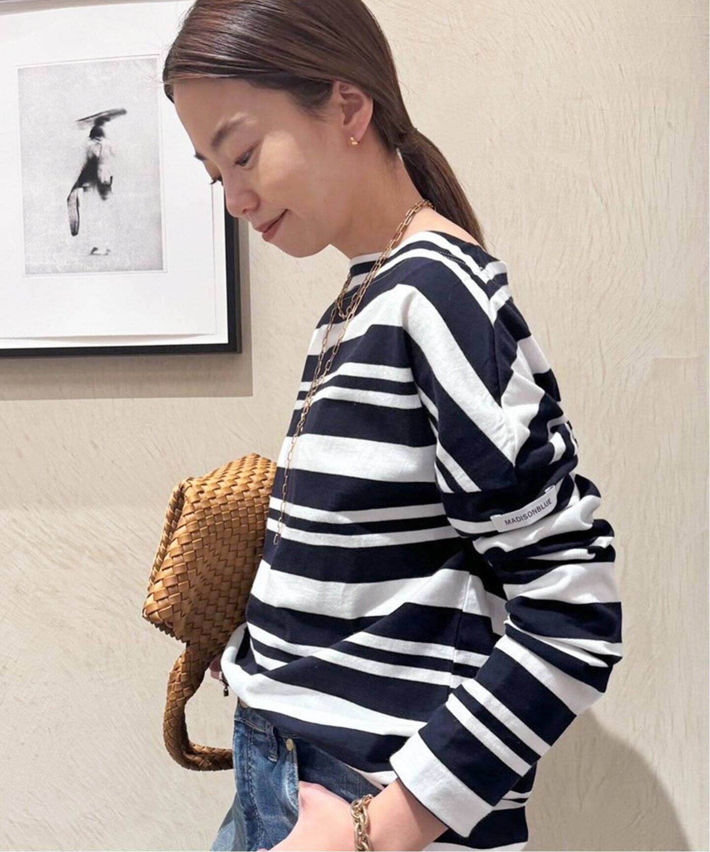 MADISONBLUE/マディソンブルー】 MARINE BORDER B/N L/S Tシャツ（T  