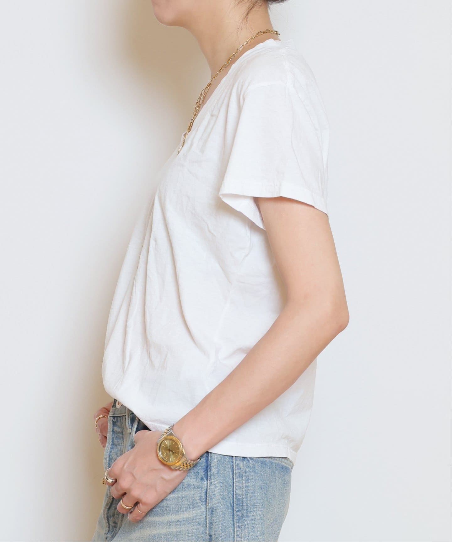 【PERFECT WHITE TEE Vネック Tシャツ PERFECT WHITE TEE/パーフェクトホワイトティー】 Vネック T