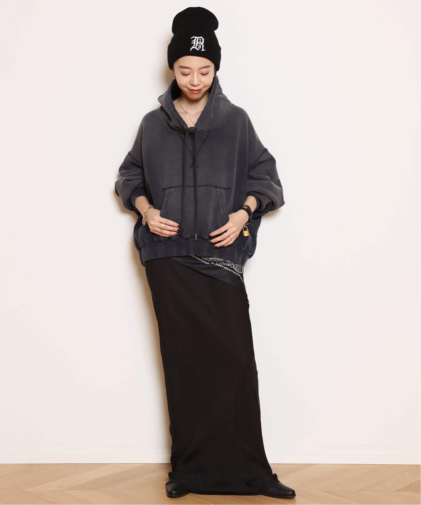 R13/アールサーティーン】 FUNNEL NECK CROPPED POPOVER