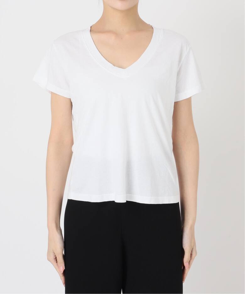 meer ホワイト Vネック 半袖Tシャツ PERFECT WHITE TEE/パーフェクト 