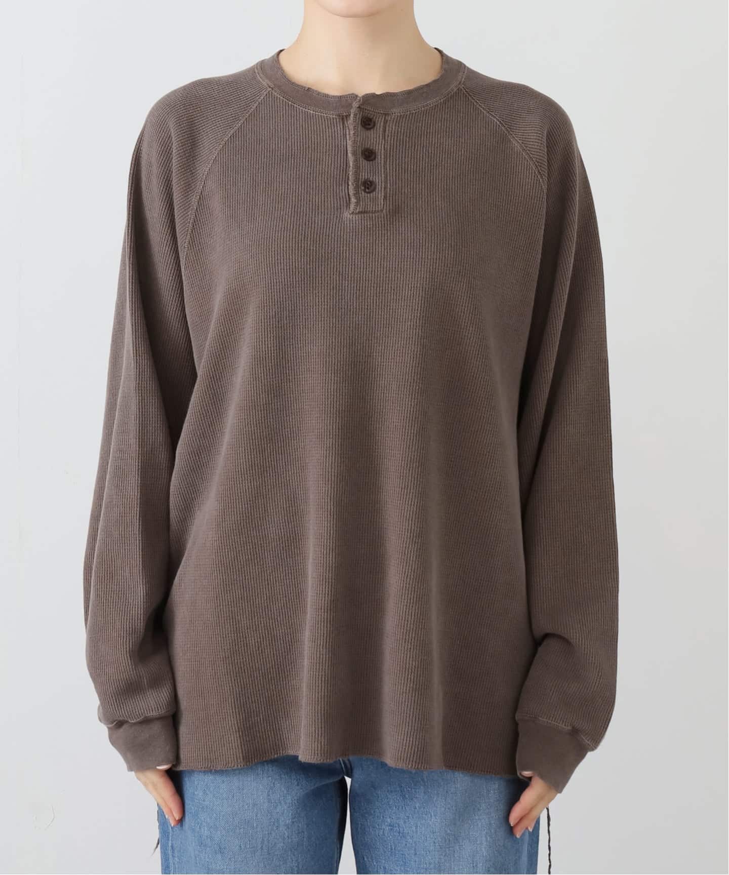 トップス REMI RELIEF HENLEY LONG SLEEVE T-SHIRT REMI RELIEF/レミレリーフ】HENLY ロングスリーブ Tシャツ（Tシャツ