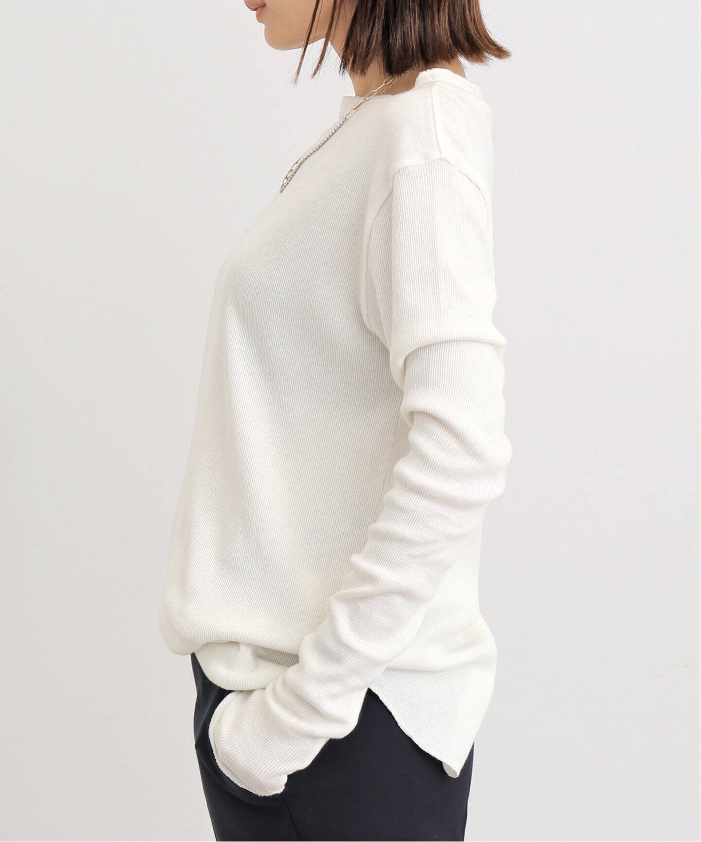 RIB LONGSLEEVE T-SHIRT（Tシャツ／カットソー）｜L 