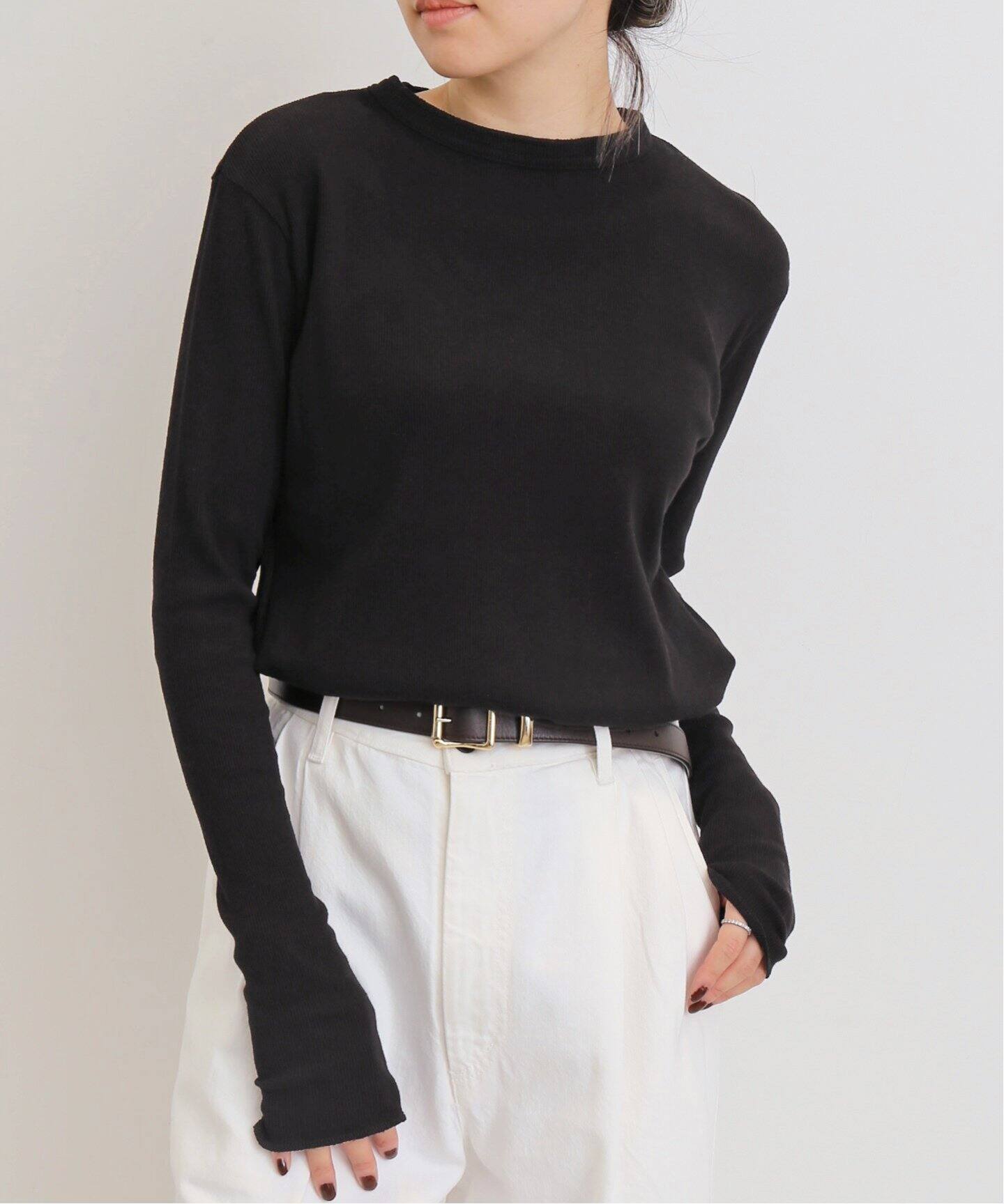 RIB LONGSLEEVE T-SHIRT（Tシャツ／カットソー）｜L 