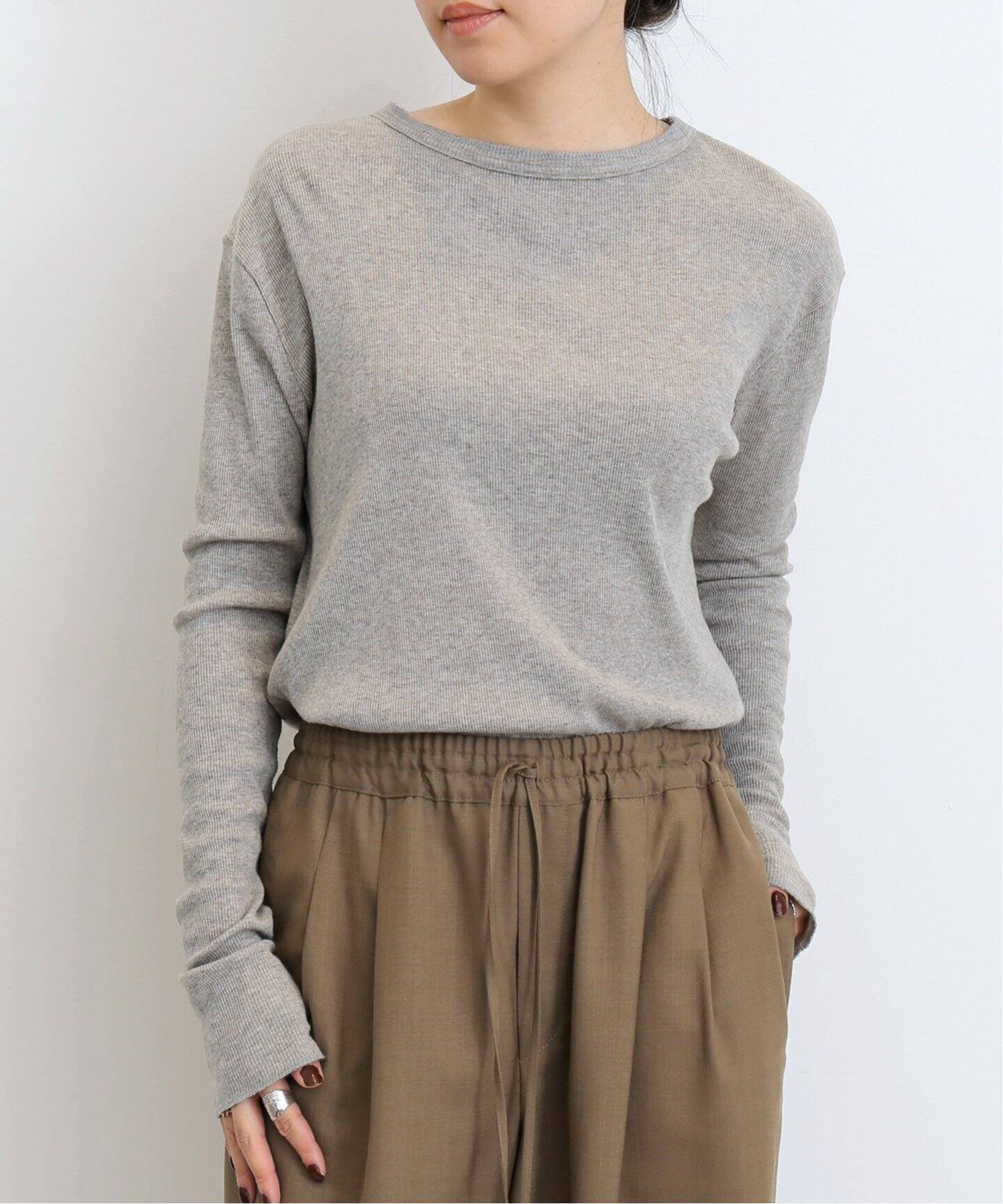 RIB LONGSLEEVE T-SHIRT（Tシャツ／カットソー）｜L 