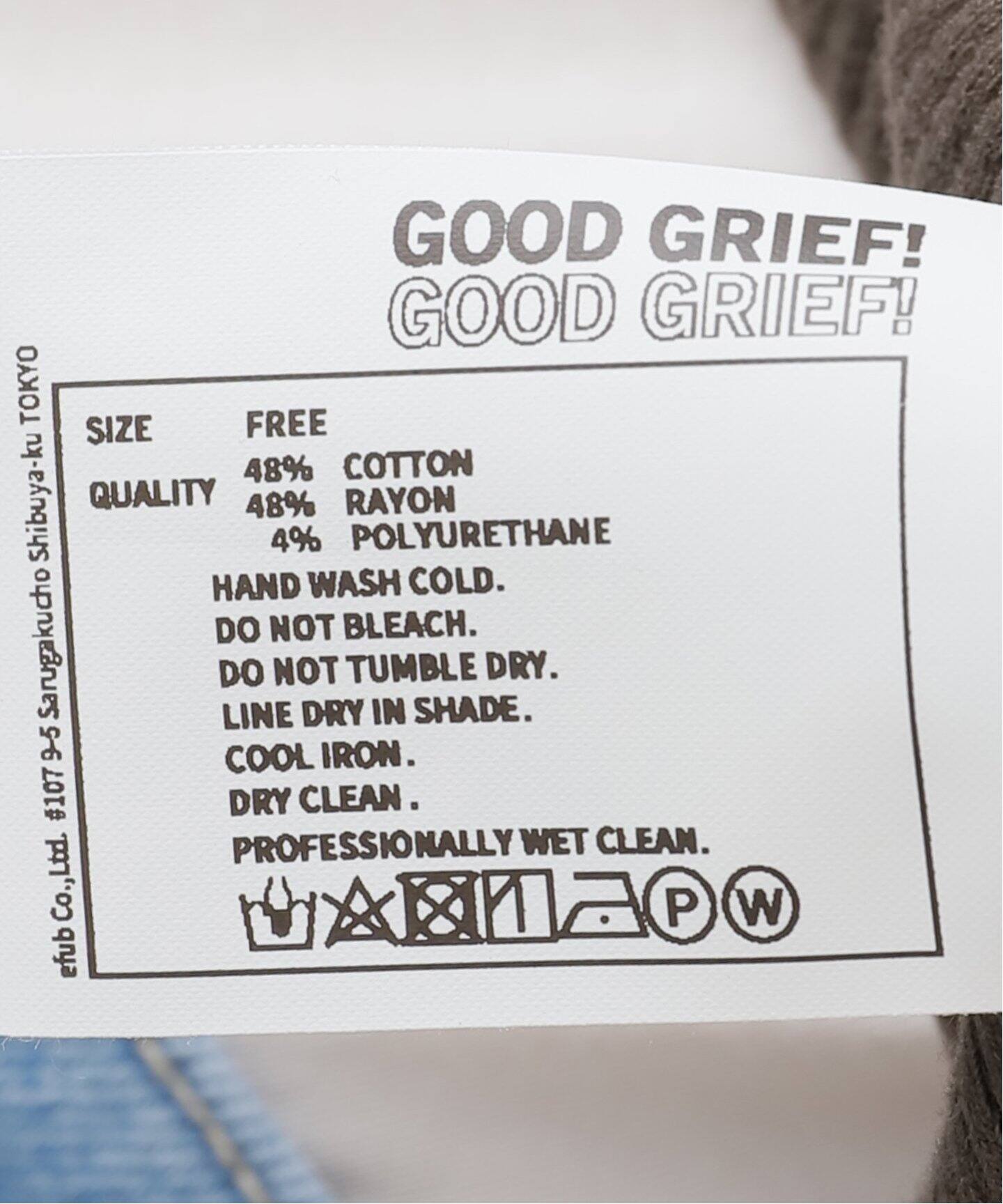 GOOD GRIEF!/グッド グリーフ】 PIGMENT DYED RIB TANK TOP