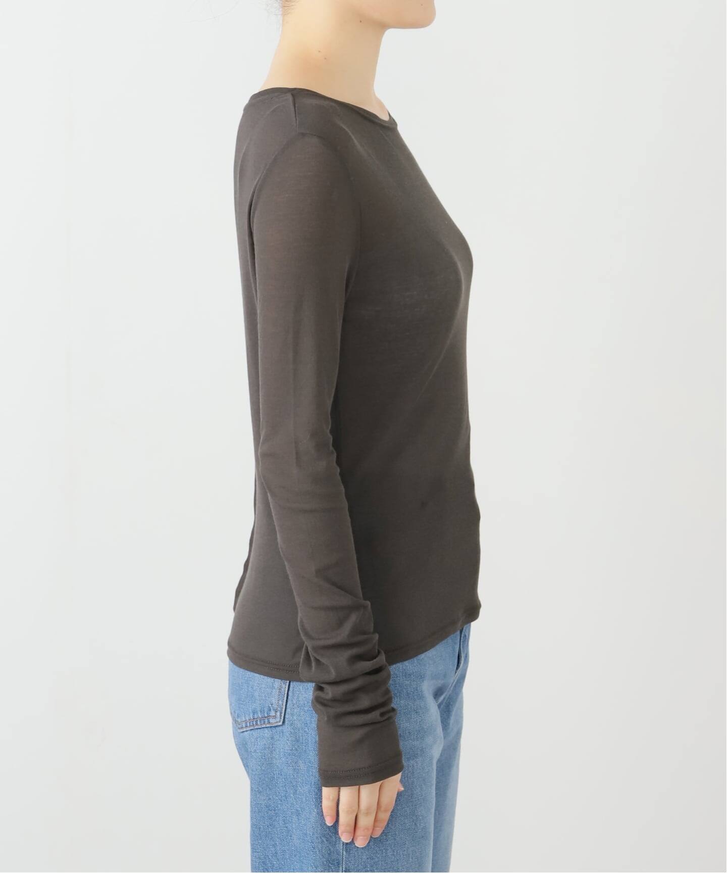 アパルトモン　 Cashmere Silk Sheer T Shirt Sheer Crew Neck Tee（Tシャツ／カットソー）｜L'Appartement