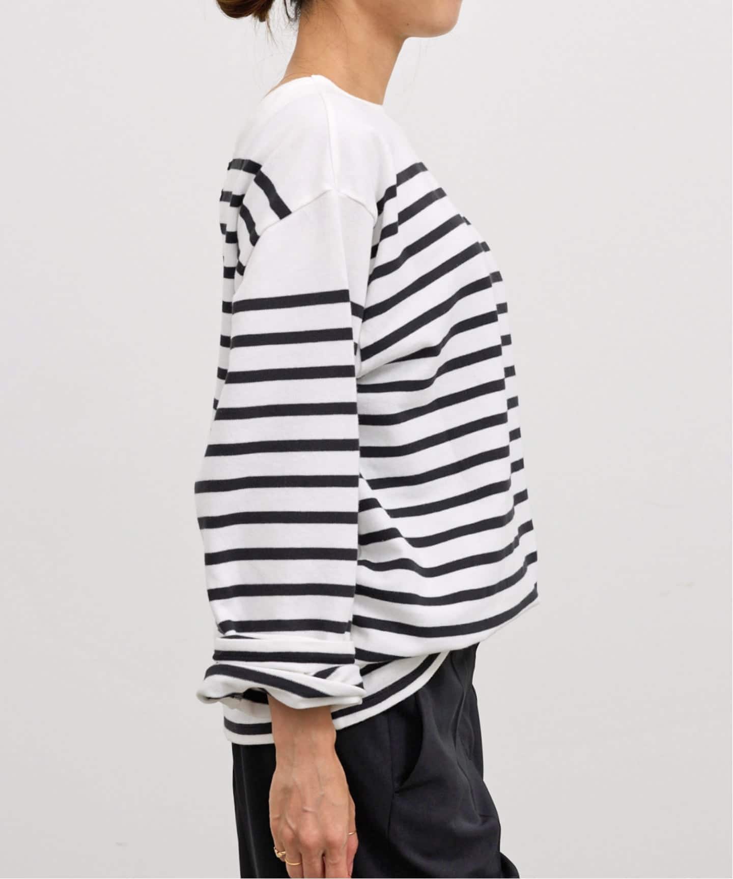 GOOD GRIEF!/グッド グリーフ】 SPLIT NECK BORDER TOP（Tシャツ
