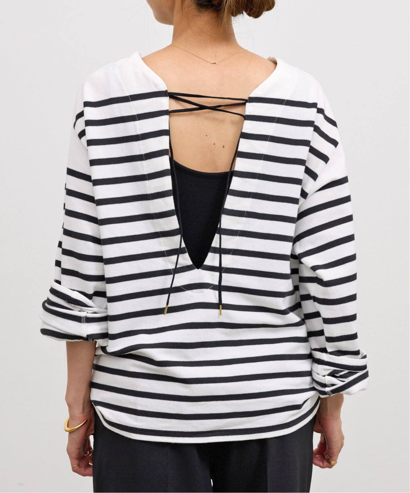 GOOD GRIEF!/グッド グリーフ】 SPLIT NECK BORDER TOP（Tシャツ