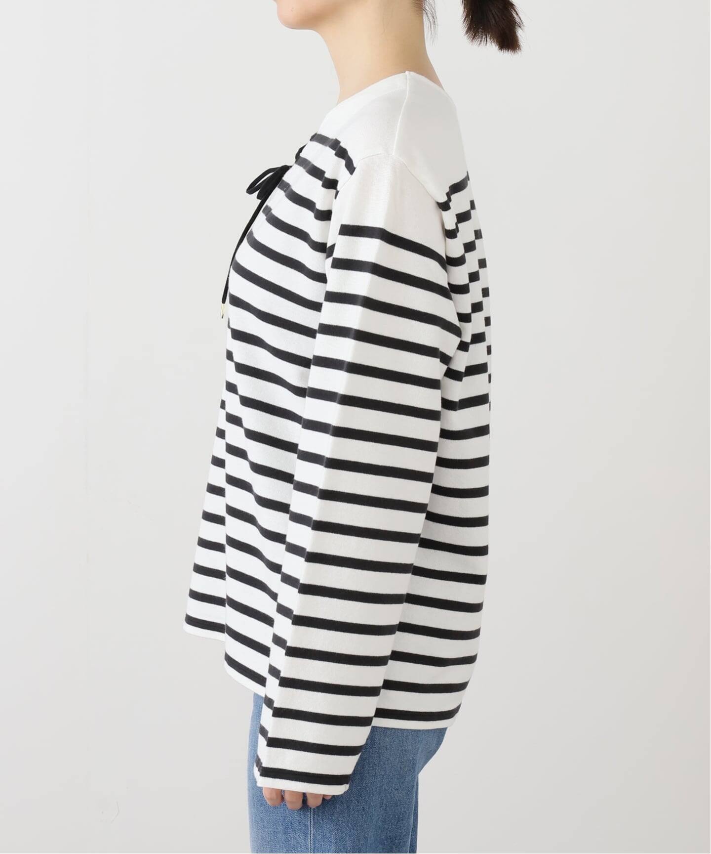 GOOD GRIEF!/グッド グリーフ】 SPLIT NECK BORDER TOP（Tシャツ