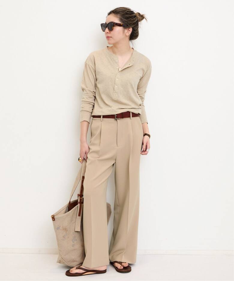 GOODGRIEF!/グッド グリーフ】 ROUGH-COT HENLEY NECK TOP（Tシャツ 