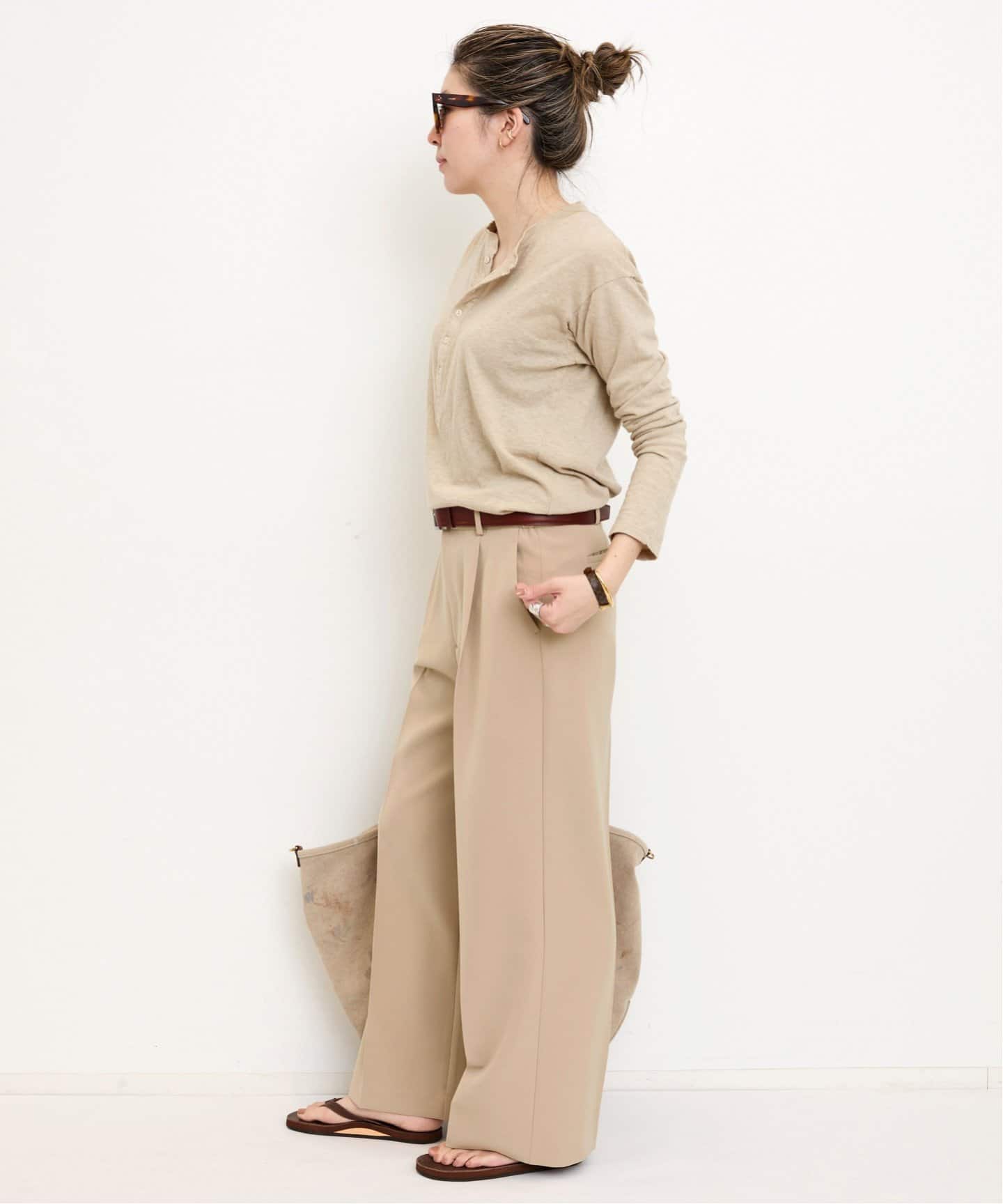 GOODGRIEF!/グッド グリーフ】 ROUGH-COT HENLEY NECK TOP（Tシャツ