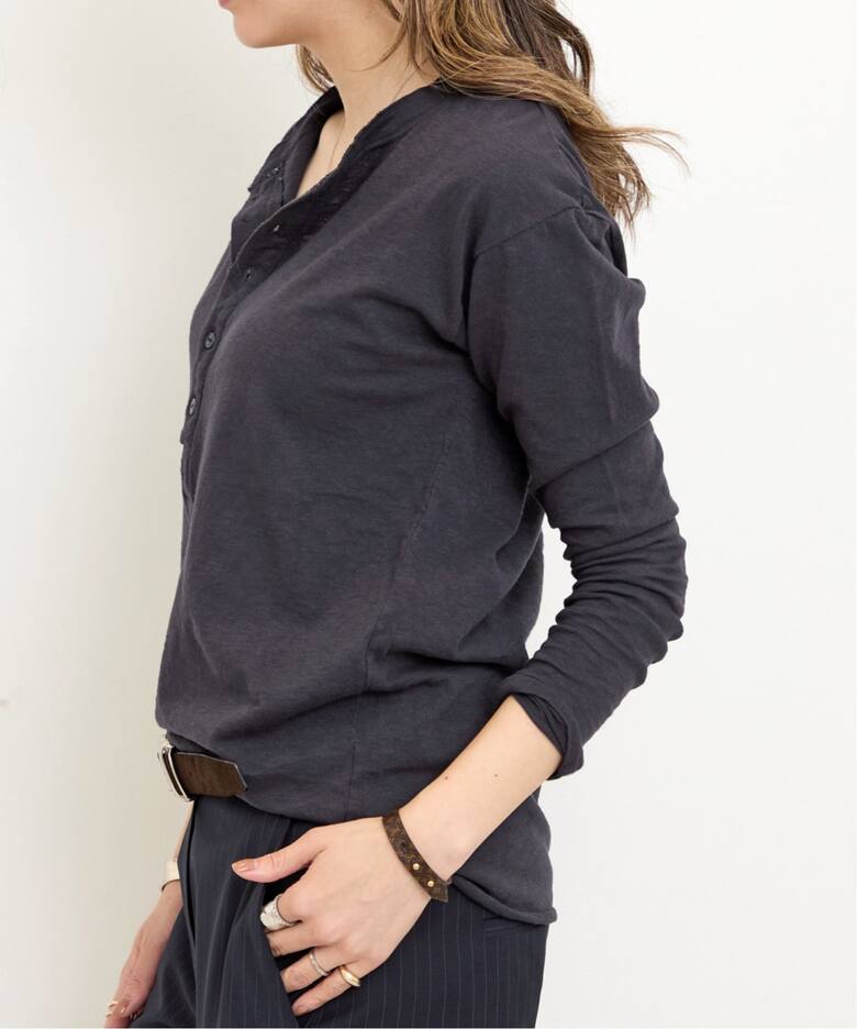 GOODGRIEF!/グッド グリーフ】 ROUGH-COT HENLEY NECK TOP（Tシャツ 