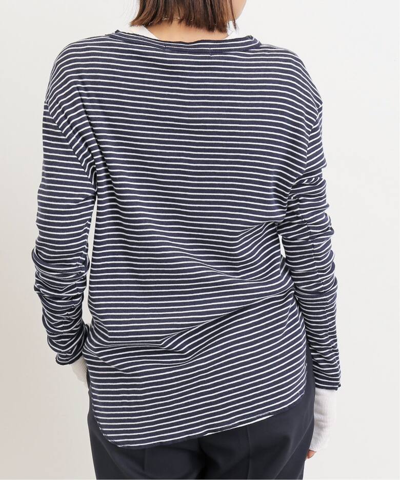 BORDER RIB LONGSLEEVE T-SHIRT（Tシャツ／カットソー）｜L  