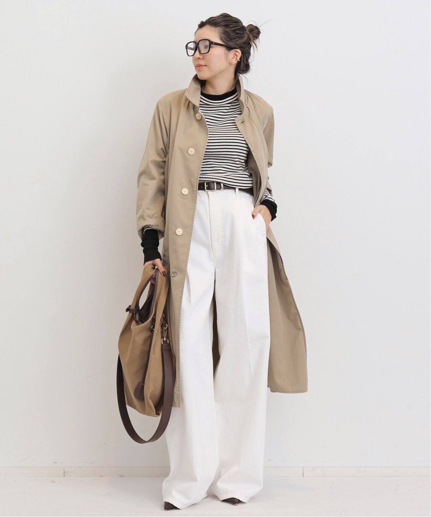 BORDER RIB LONGSLEEVE T-SHIRT（Tシャツ／カットソー）｜L  