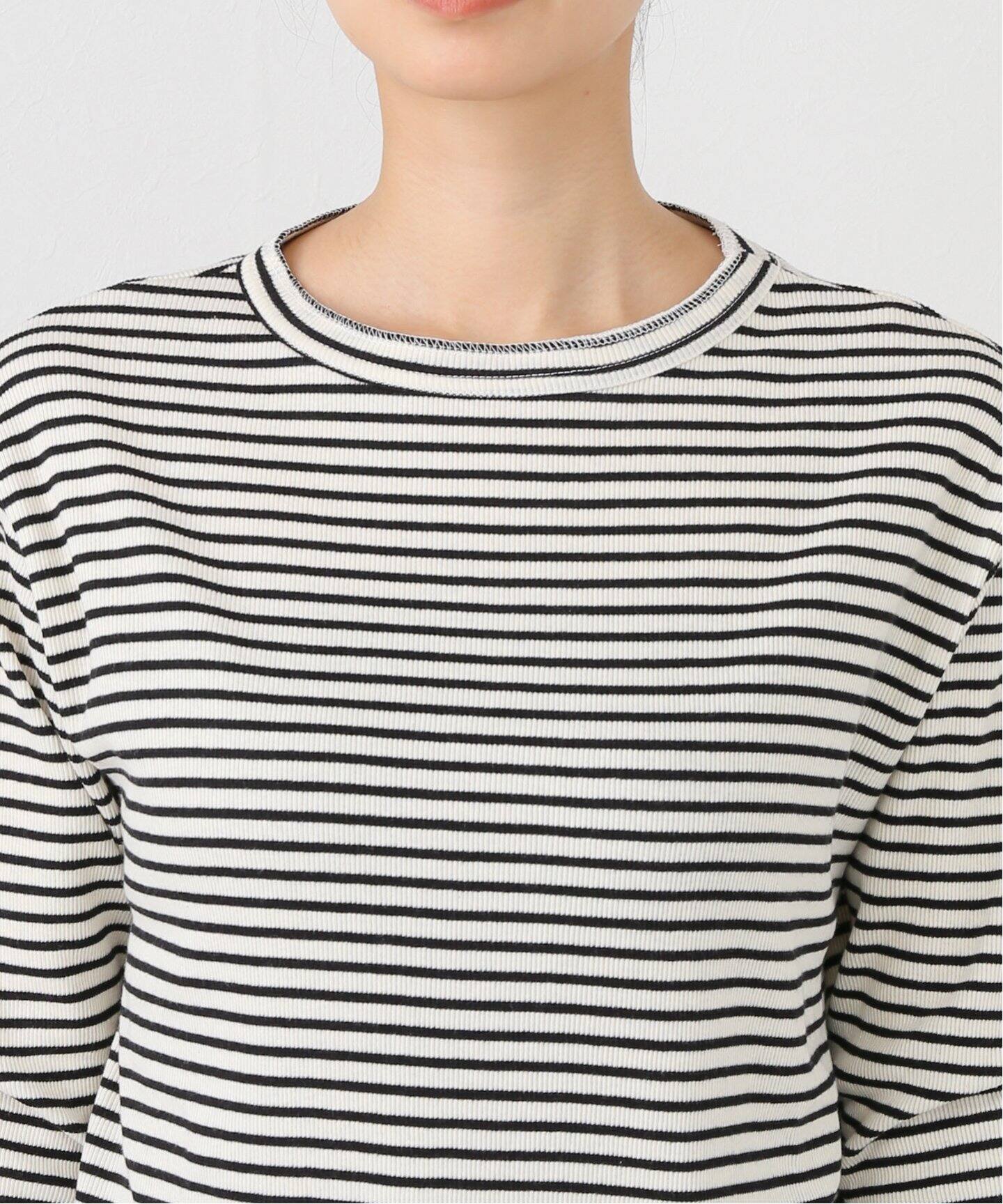 BORDER RIB LONGSLEEVE T-SHIRT（Tシャツ／カットソー）｜L  