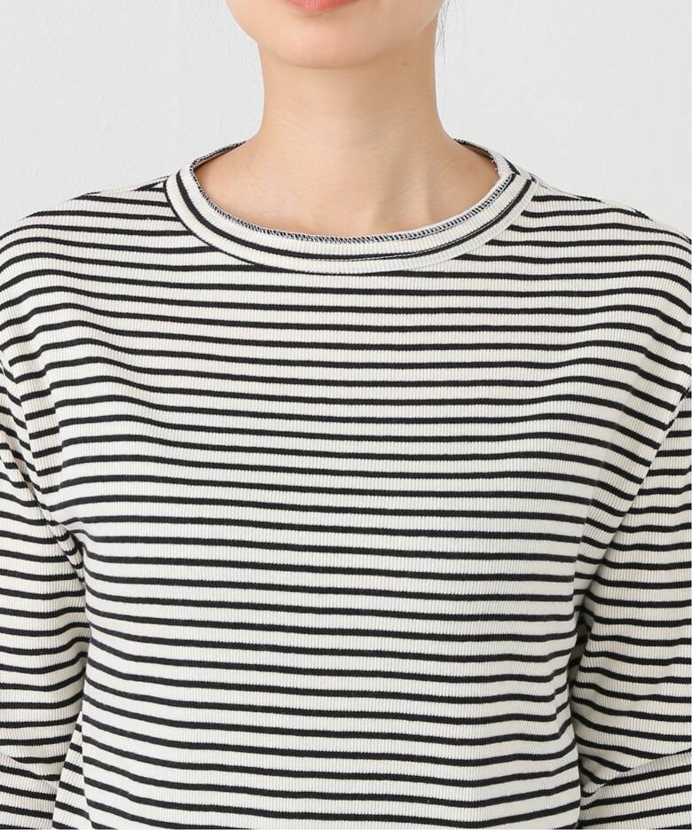 BORDER RIB LONGSLEEVE T-SHIRT（Tシャツ／カットソー）｜L  