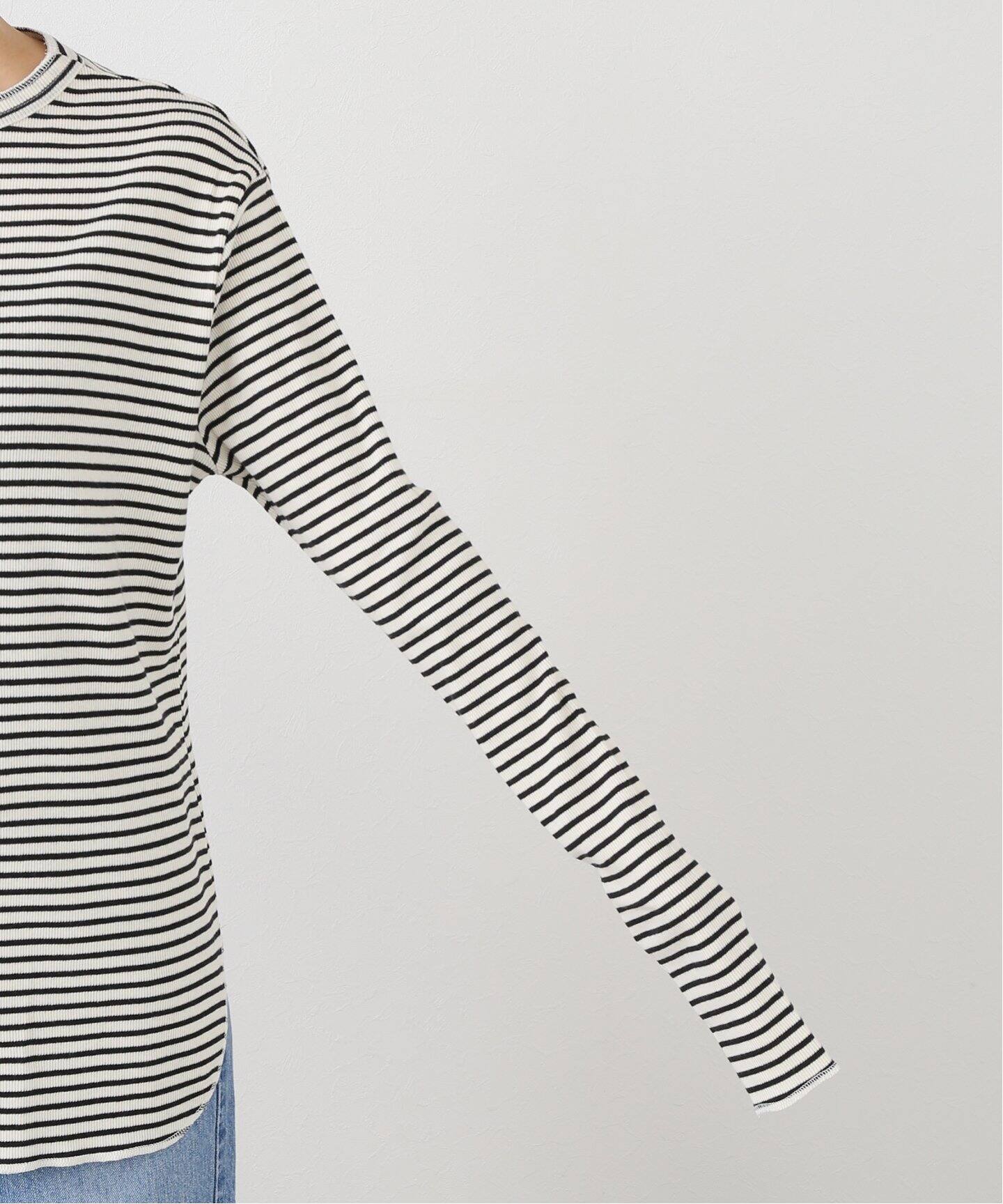 BORDER RIB LONGSLEEVE T-SHIRT（Tシャツ／カットソー）｜L 