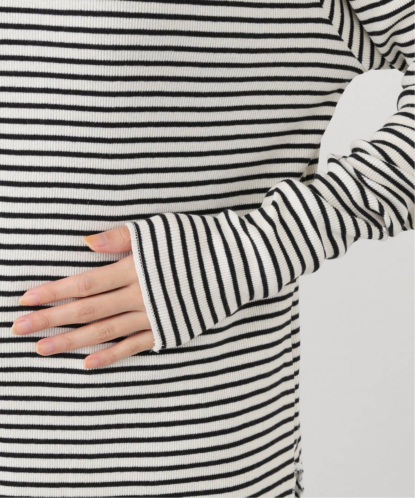 BORDER RIB LONGSLEEVE T-SHIRT（Tシャツ／カットソー）｜L 