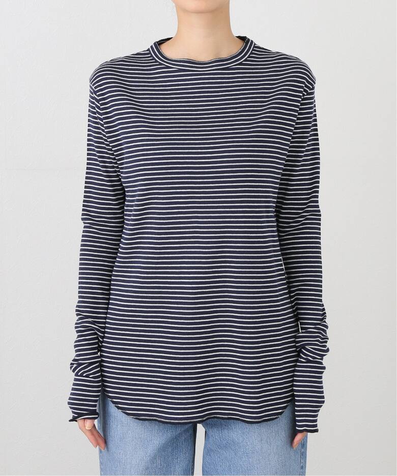 BORDER RIB LONGSLEEVE T-SHIRT（Tシャツ／カットソー）｜L 