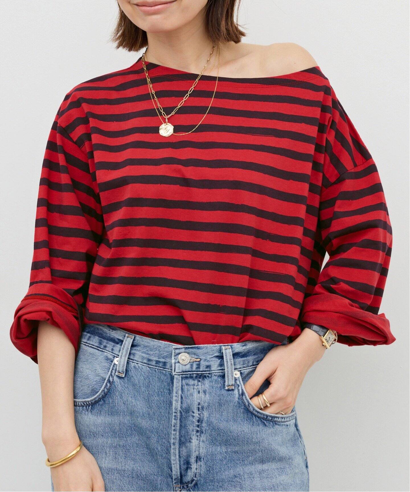 PRINT BORDER PULLOVER（Tシャツ／カットソー）｜L 