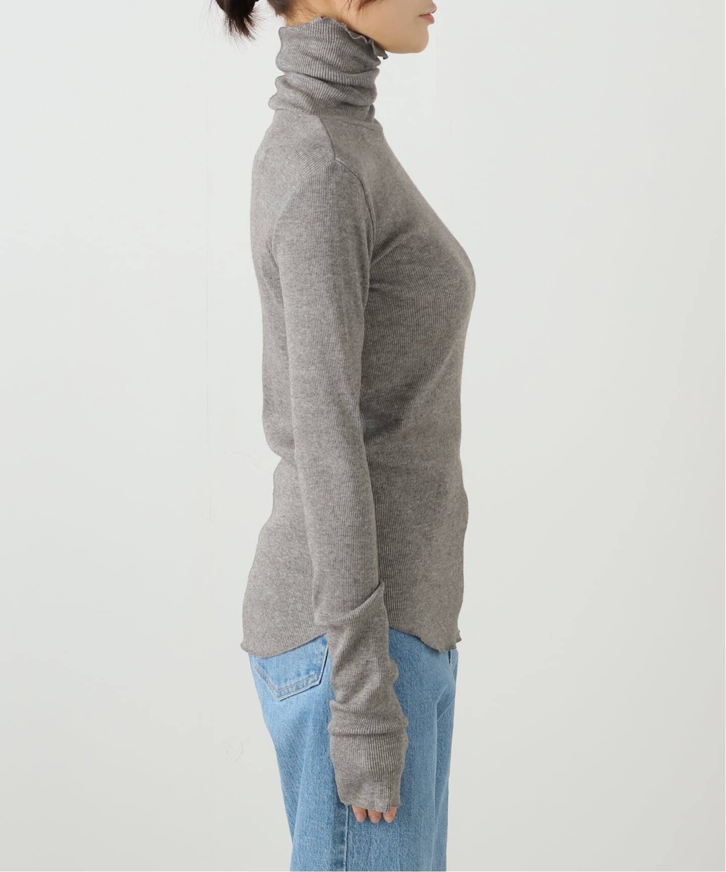 【専用】L'Appartement Rib T/N Knit グレー RIB KNIT with BUTTON（ニット／セーター）｜L'Appartement