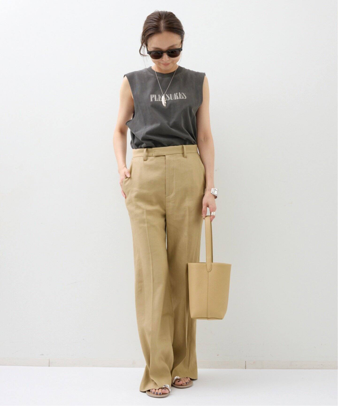 PLEASURES/プレジャーズ】 SLEEVELESS TEE（Tシャツ／カットソー）｜L