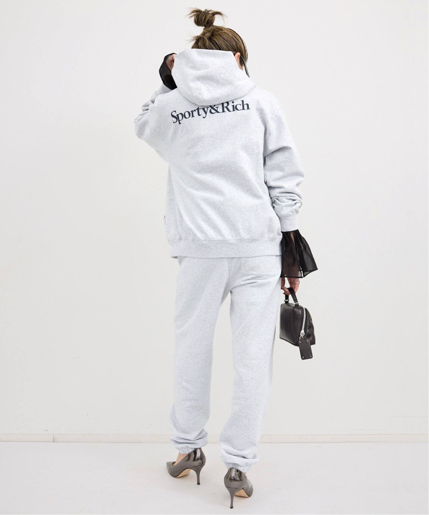 SPORTY&RICH/スポーティアンドリッチ】 YANKEES SERIF ZIP HOODIE 