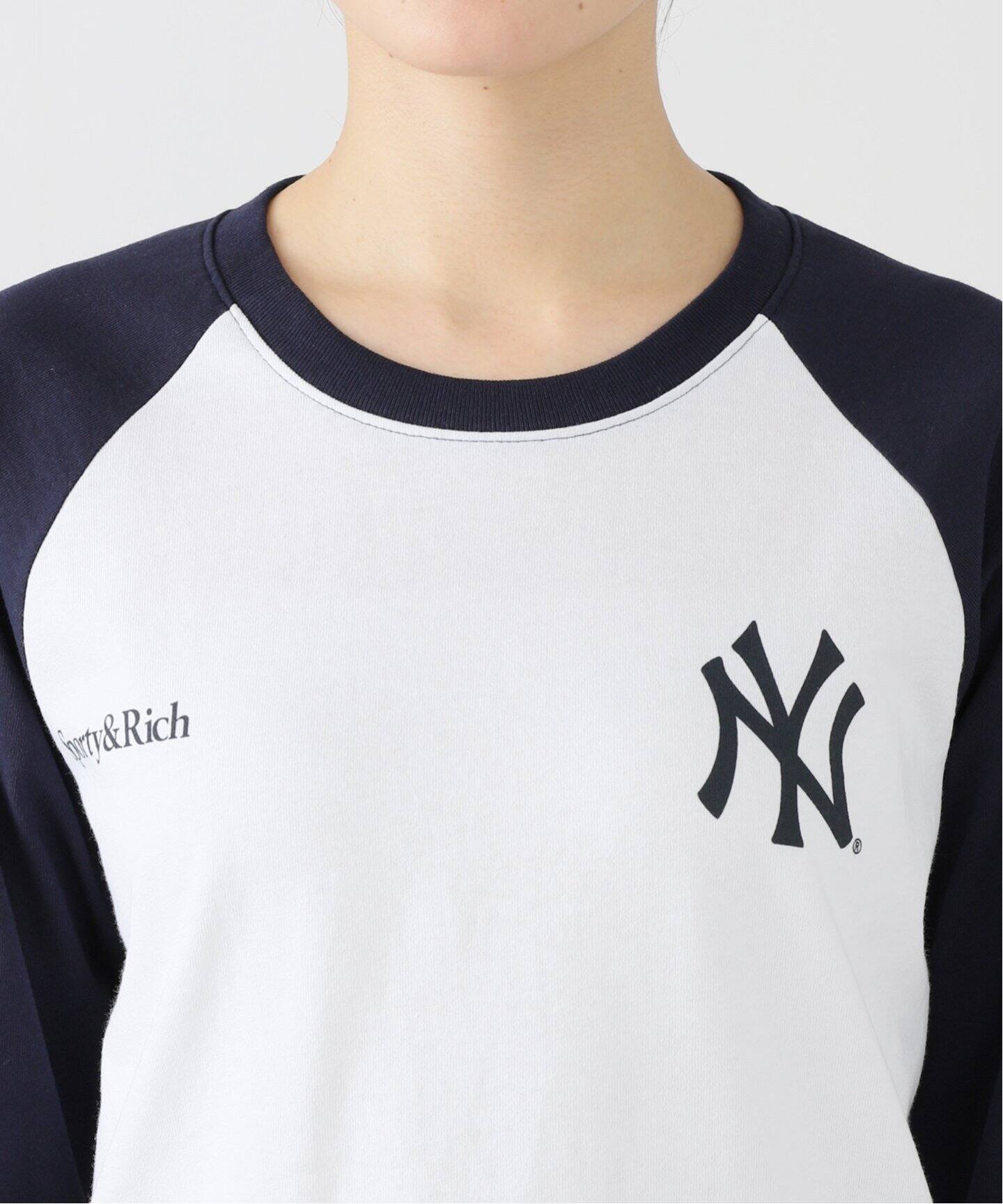 SPORTY&RICH/スポーティアンドリッチ】 YANKEES SERIF BASEBALL TEE（T 