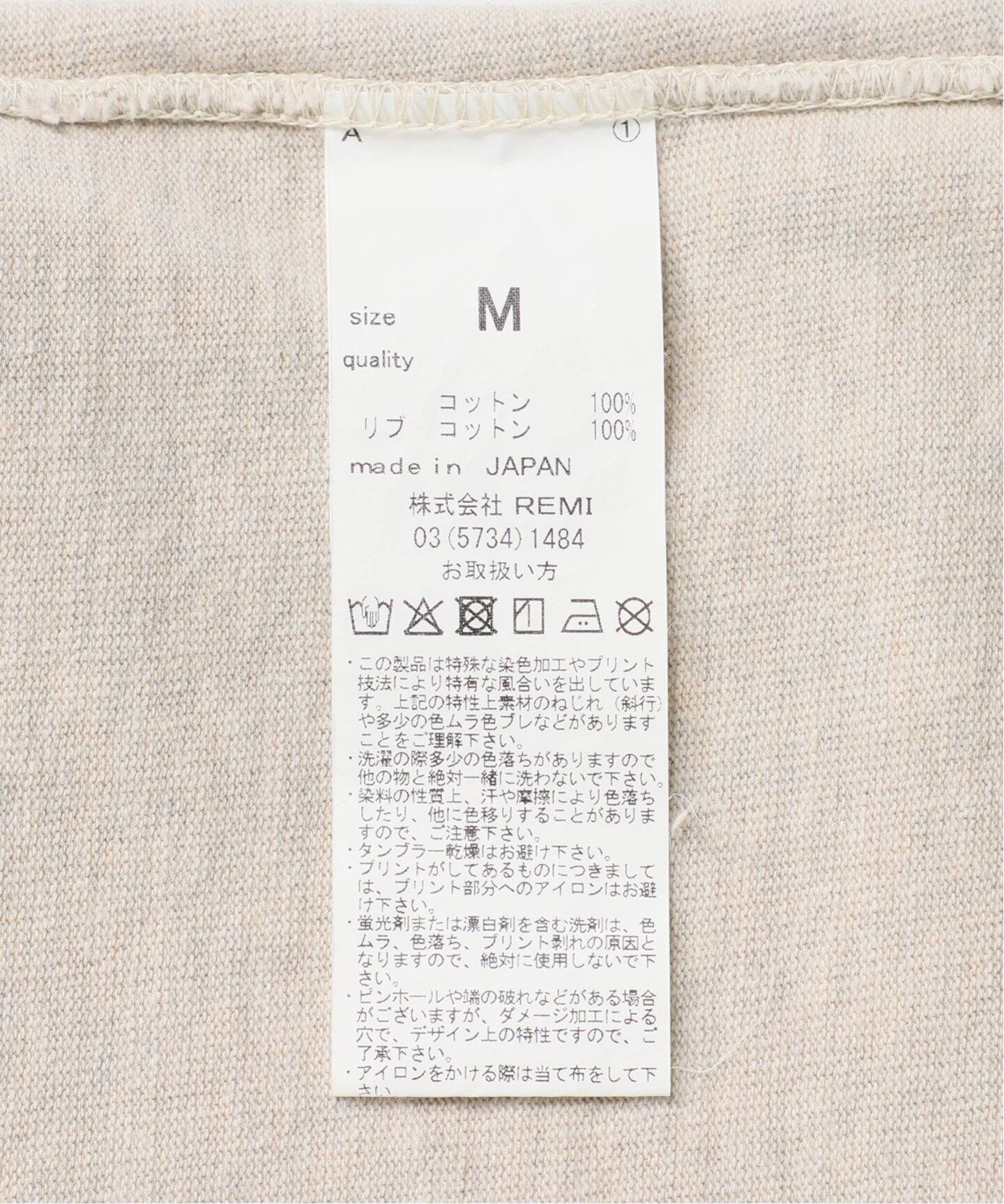 【REMI RELIEF】 HENLEY NECK PRINT TEE REMI RELIEF/レミ レリーフ】 HENLEY NECK PRINT TEE（Tシャツ