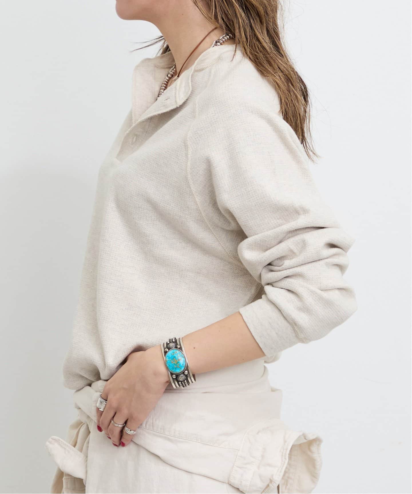 REMI RELIEF/レミ レリーフ】 W TUCK HENLEY NECK LONGSLEEVE