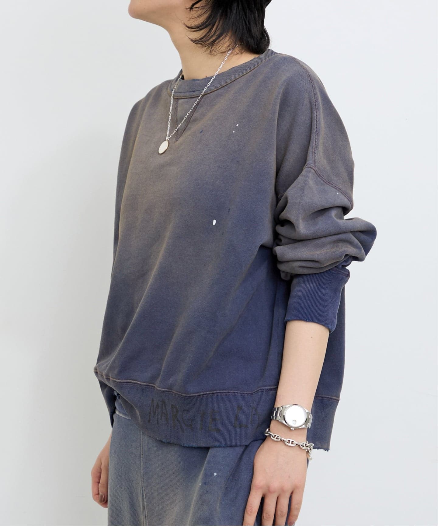 新品L'Appartement 　MADE WORN Patched スウェット MAISON MARGIELA/メゾン マルジェラ】 DAMEGE SWEAT（スウェット）｜L