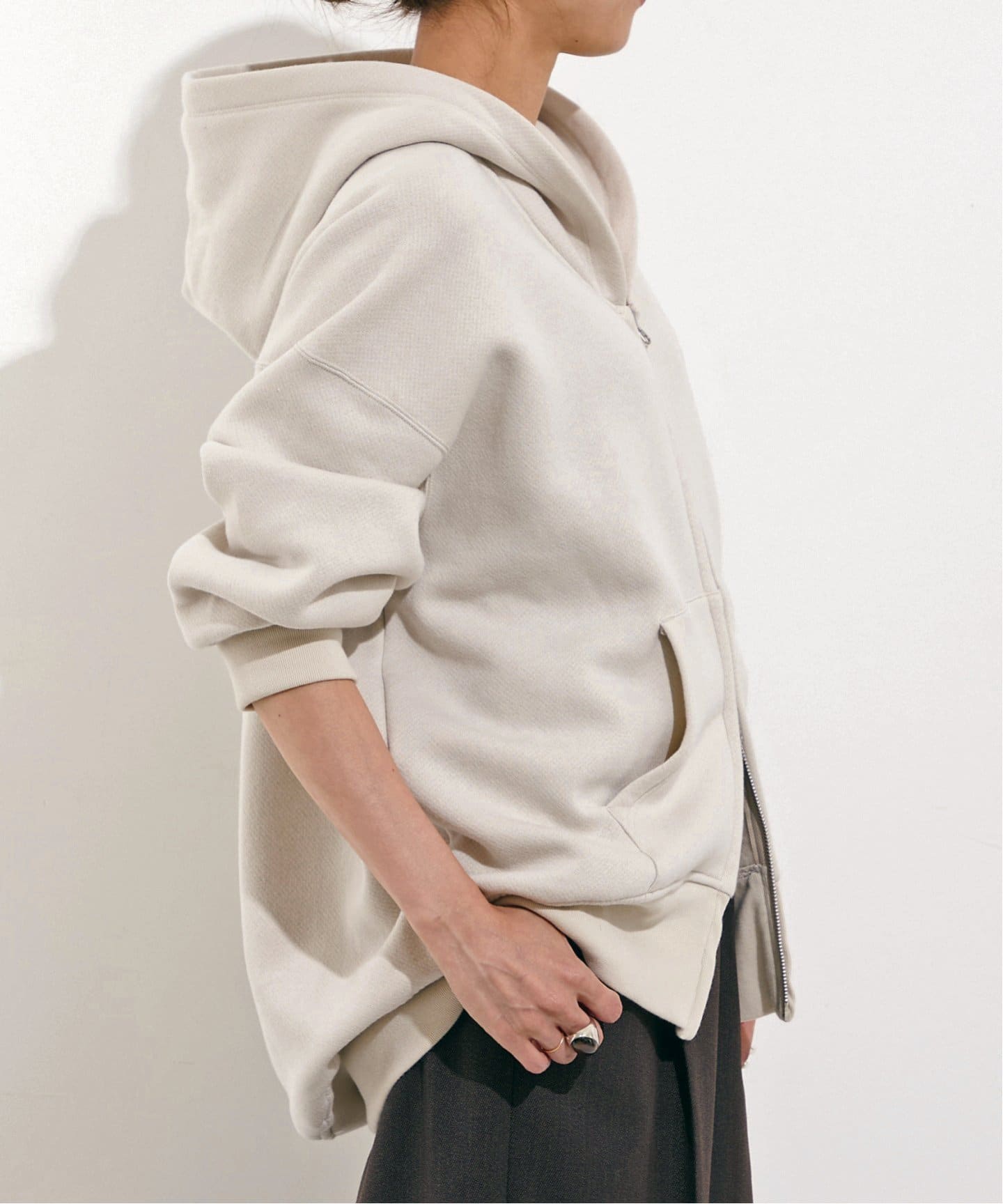 【Americana】 L'Appartementワイドフルジップフーディ AMERICANA/アメリカーナ】 WIDE FULLZIP HOODIE（パーカー）｜L