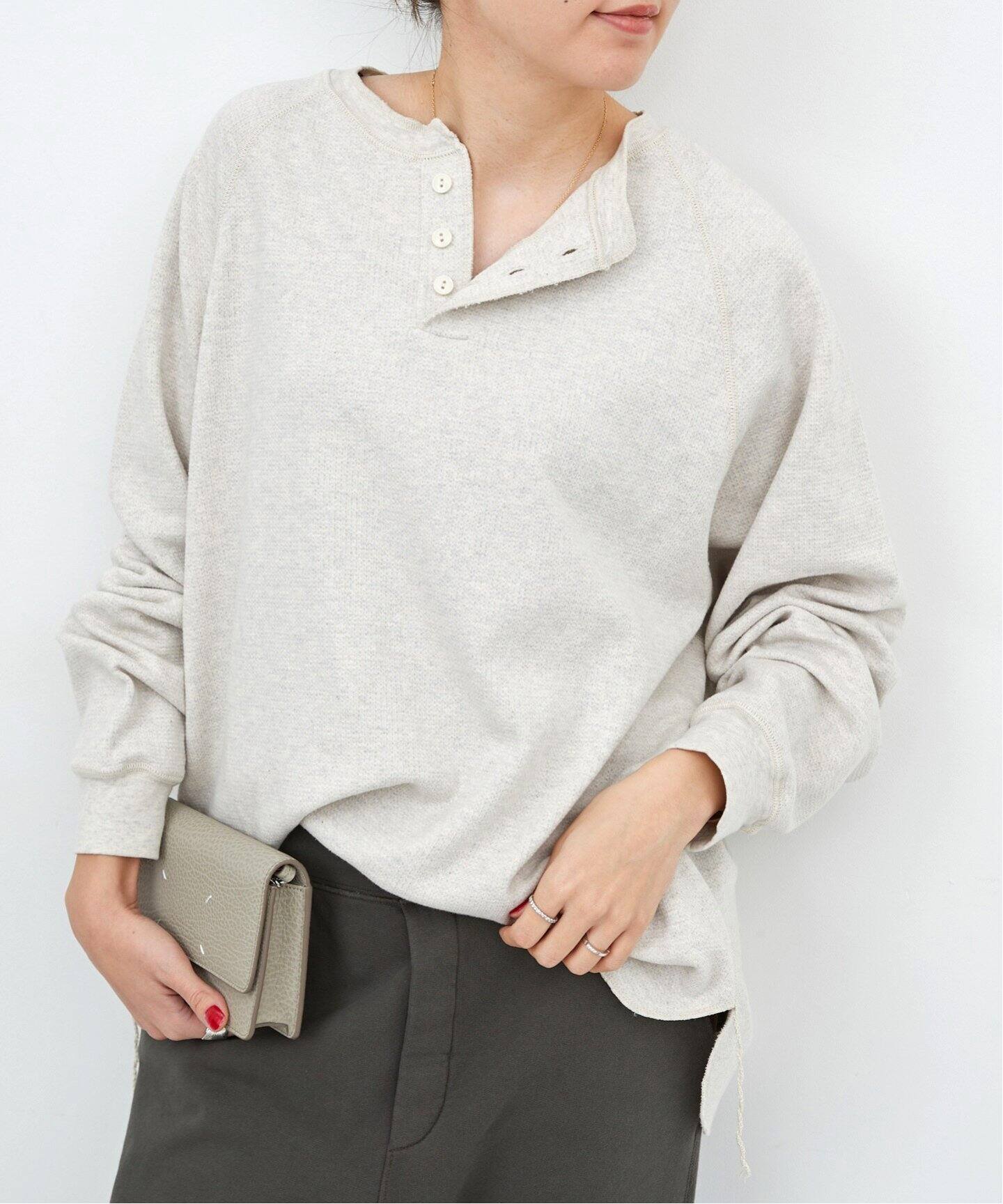 REMI RELIEF/レミ レリーフ】 HENLEY LONG SLEEVE T-SHIRT（Tシャツ 
