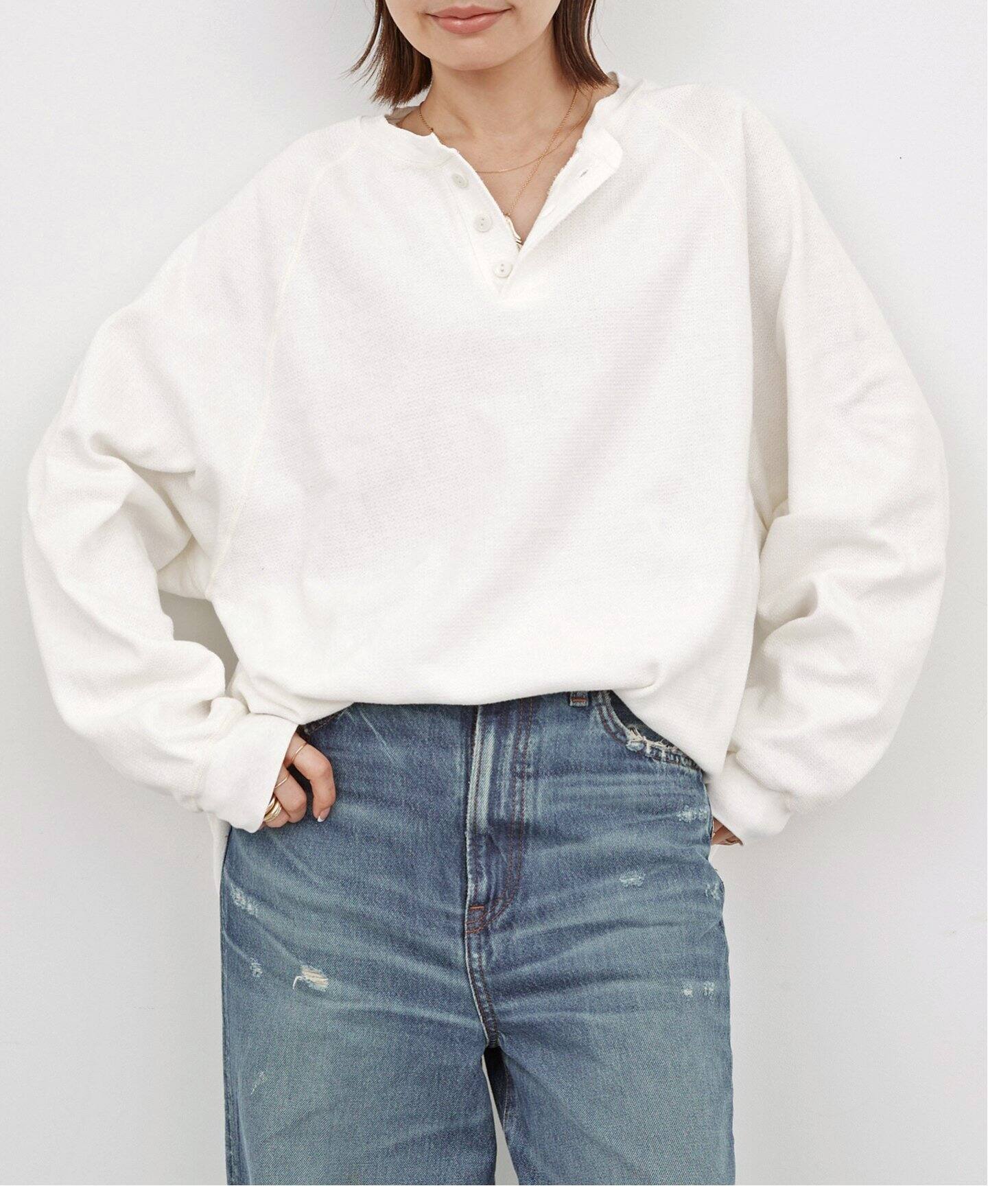 REMI RELIEF/レミ レリーフ】 HENLEY LONG SLEEVE T-SHIRT（Tシャツ 