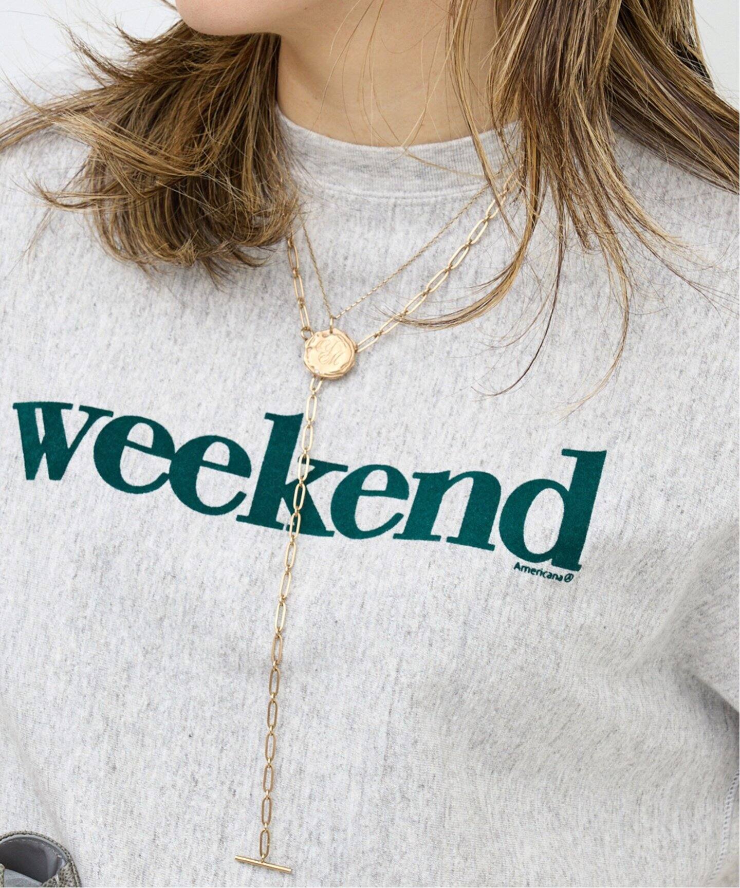 AMERICANA/アメリカーナ】 WEEKEND LONG SLEEVE TEE（Tシャツ 
