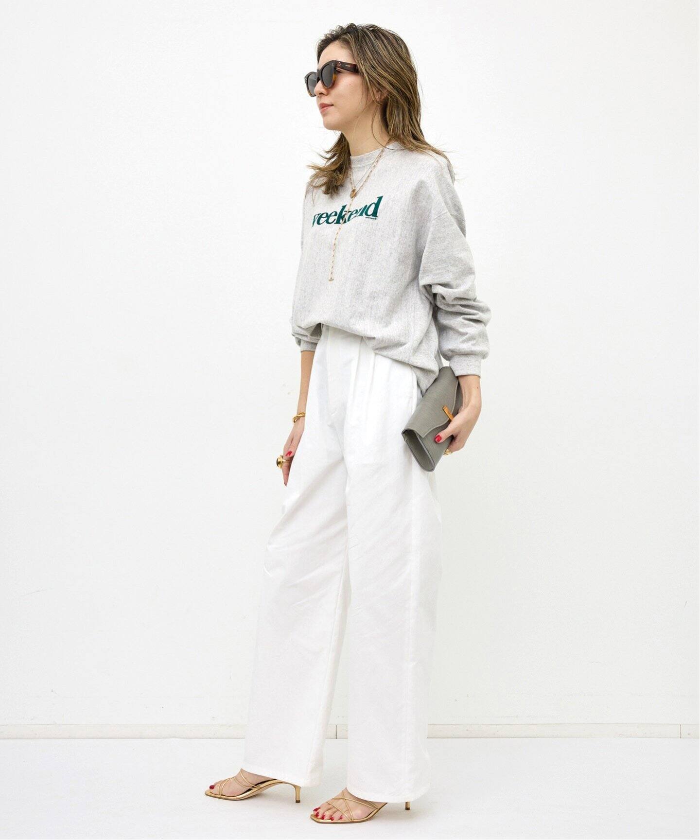AMERICANA/アメリカーナ】 WEEKEND LONG SLEEVE TEE（Tシャツ 