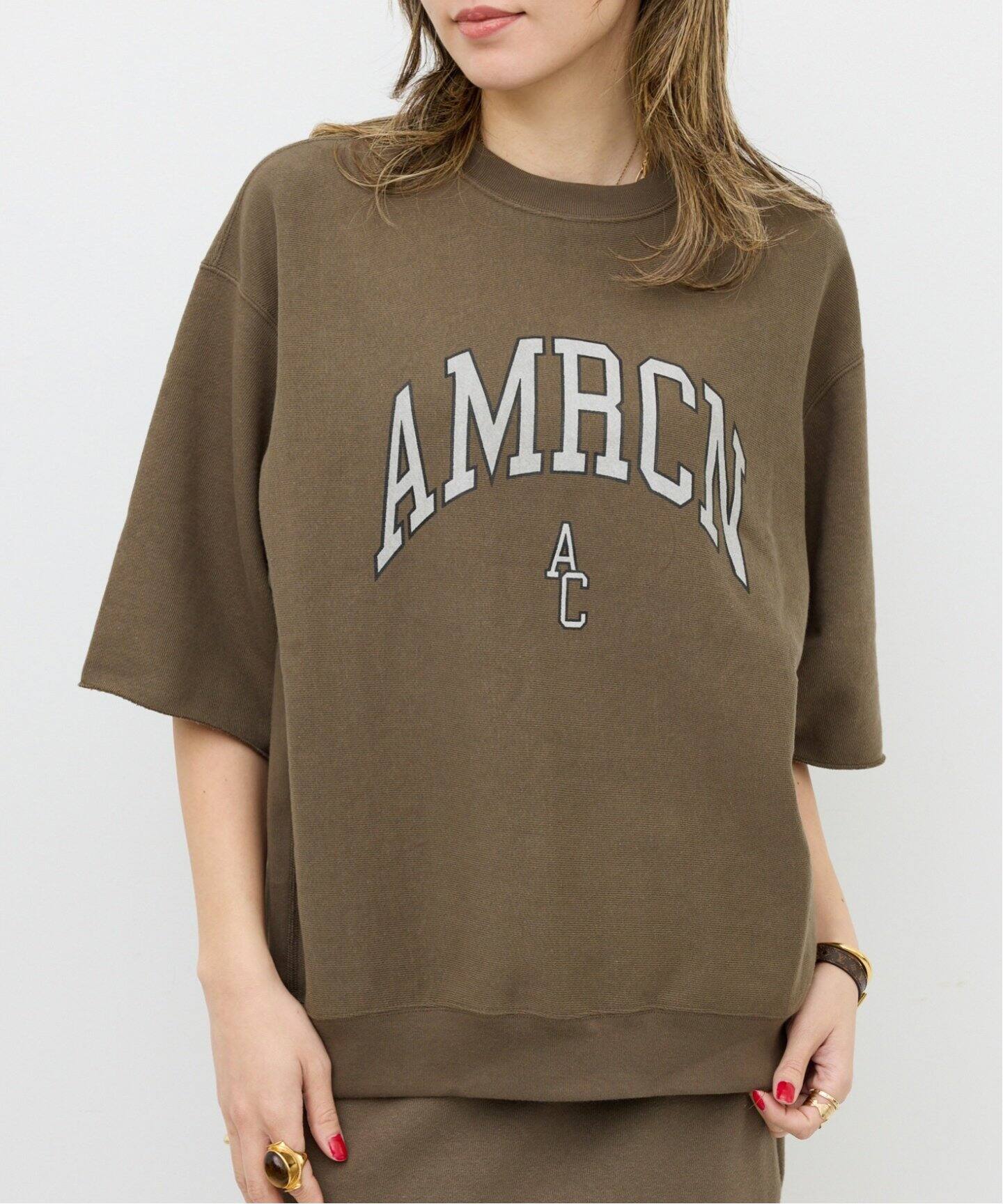 AMERICANA/アメリカーナ】 HALF SLEEVE SWEAT（スウェット）｜L 