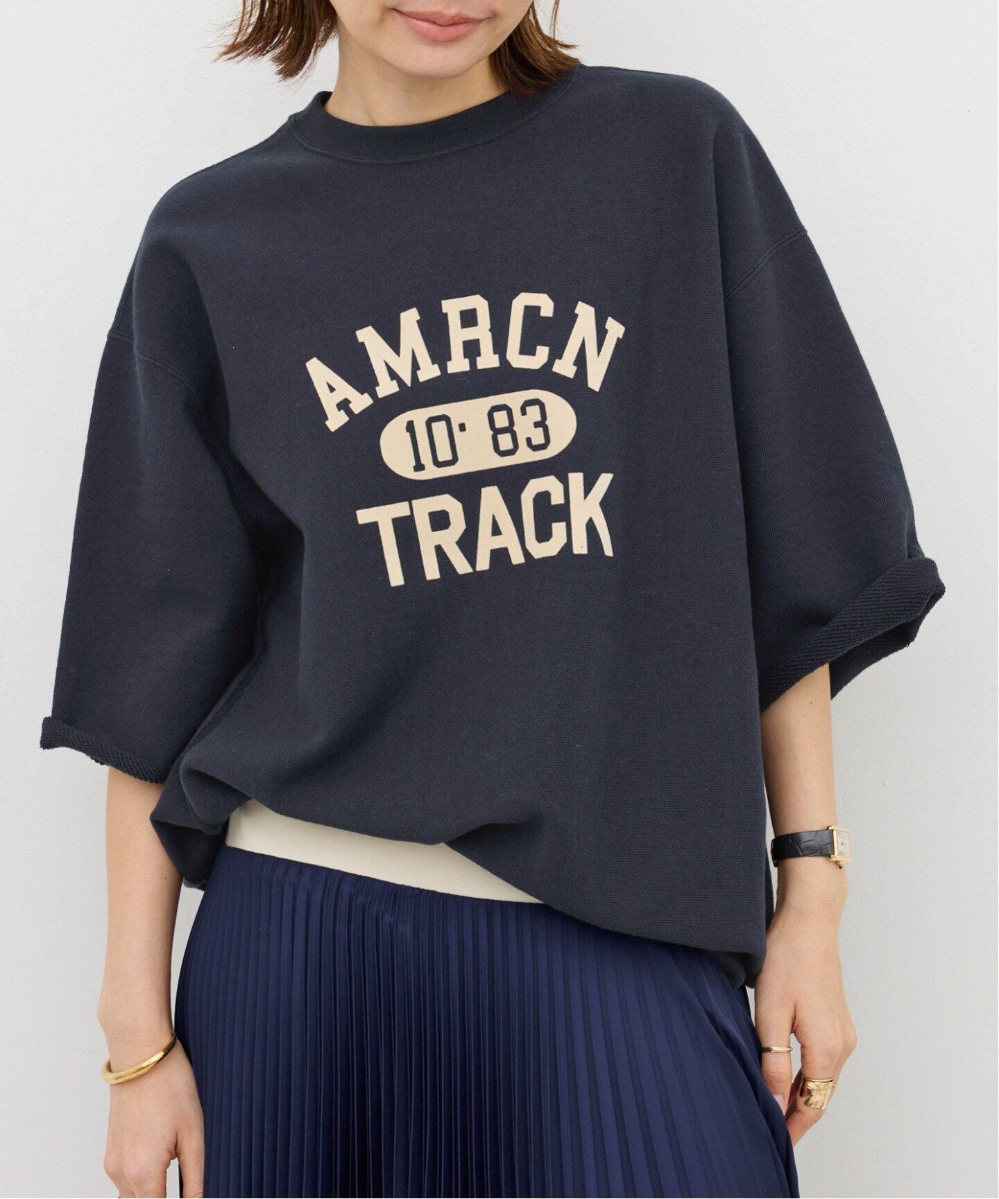 AMERICANA/アメリカーナ】 HALF SLEEVE SWEAT（スウェット）｜L 