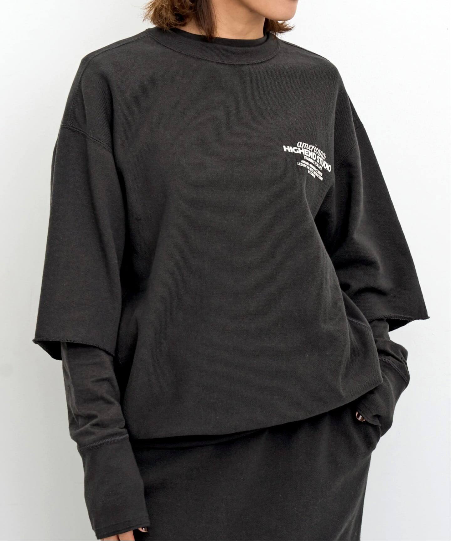 AMERICANA/アメリカーナ】 HALF SLEEVE SWEAT（スウェット）｜L
