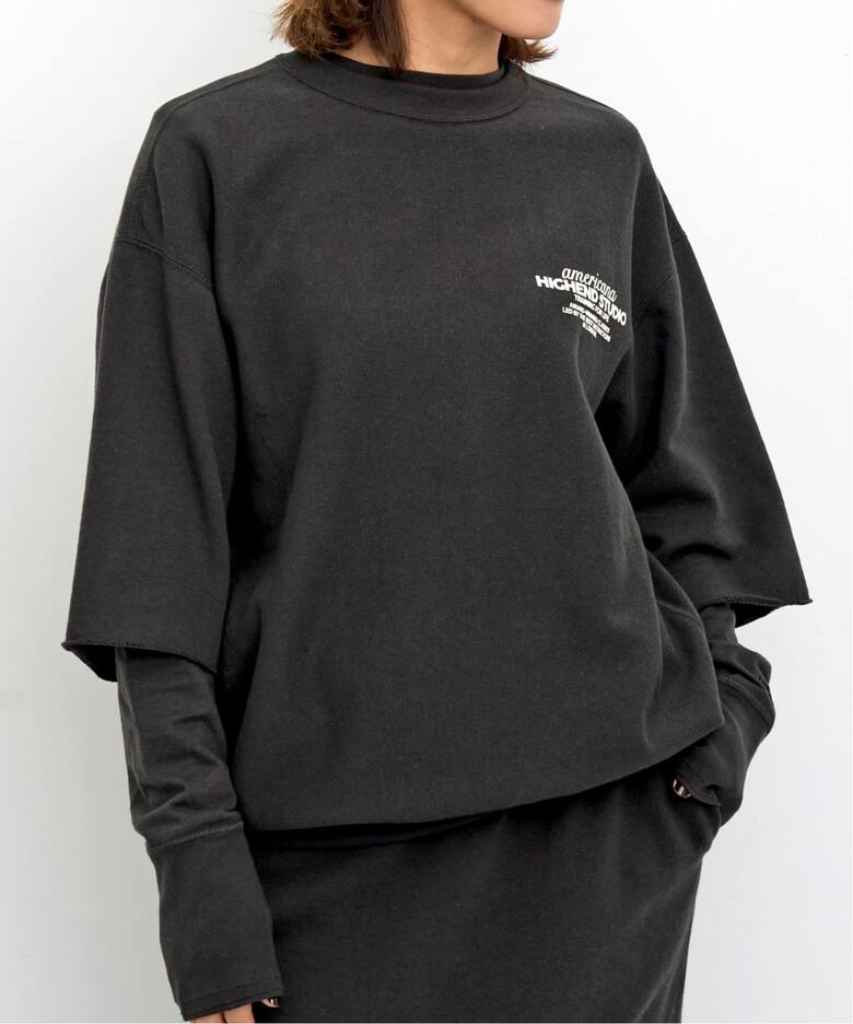 AMERICANA/アメリカーナ】 HALF SLEEVE SWEAT（スウェット）｜L 