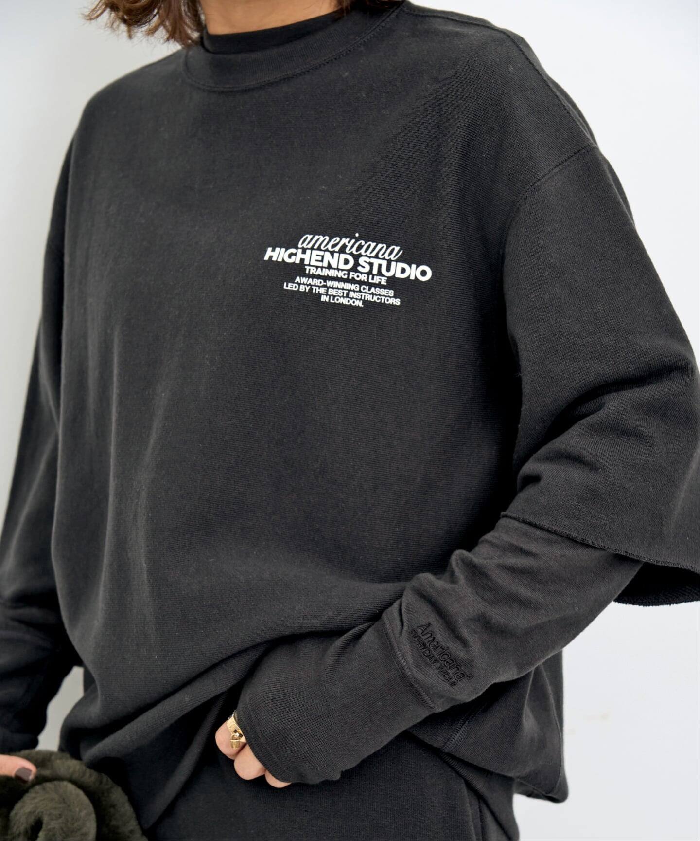 AMERICANA/アメリカーナ】 HALF SLEEVE SWEAT（スウェット）｜L 