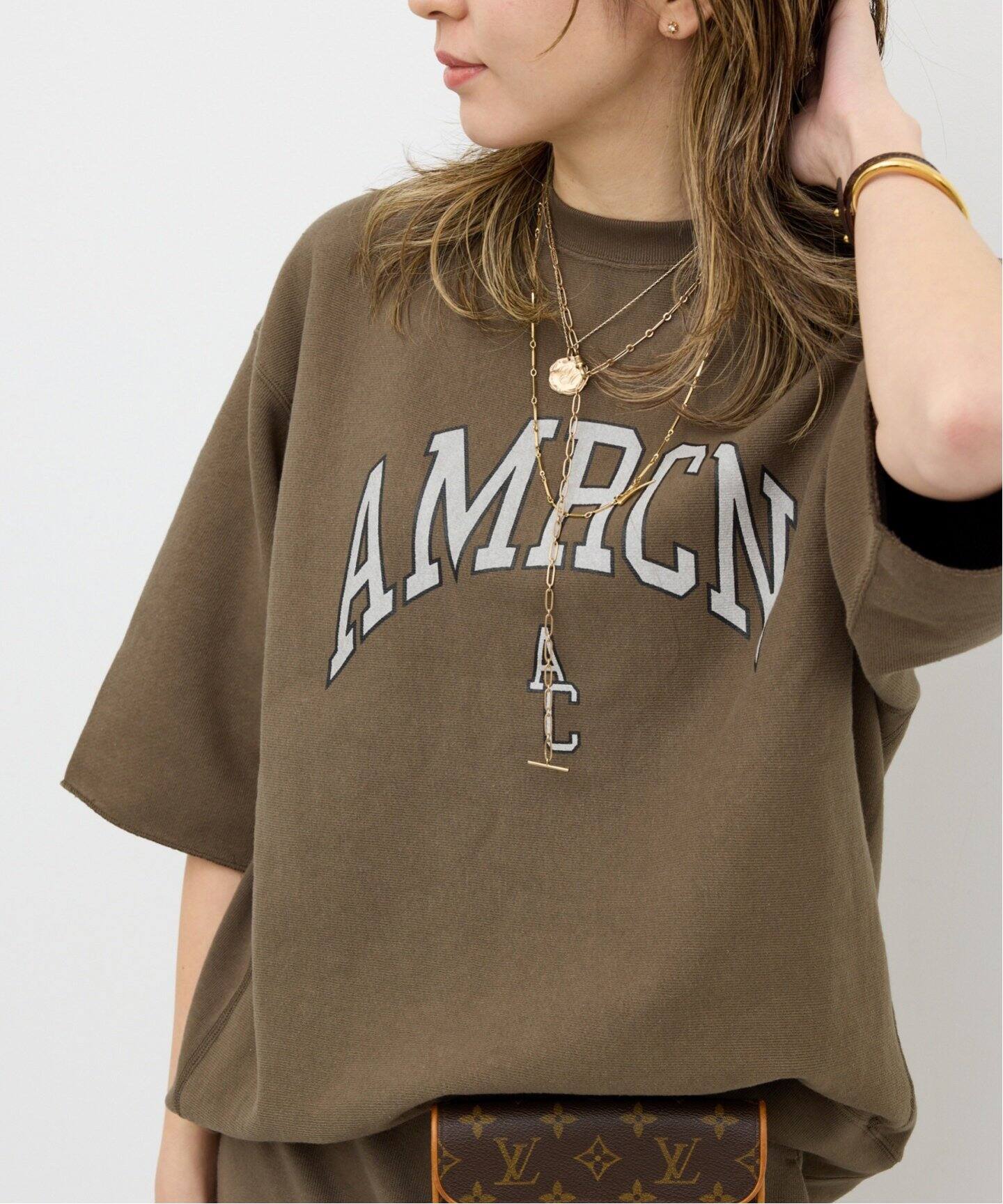 AMERICANA/アメリカーナ】 HALF SLEEVE SWEAT（スウェット）｜L  