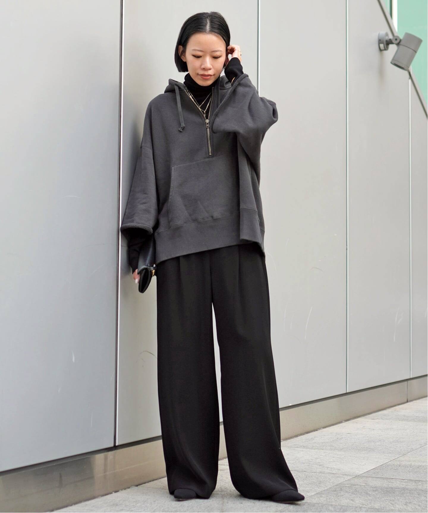 ウールミックスハーフジップフーディ（Tシャツ／カットソー）｜AP 