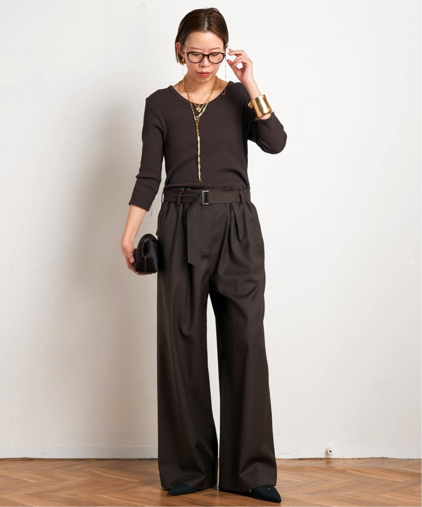 リブUネックプルオーバー（Tシャツ／カットソー）｜AP STUDIO