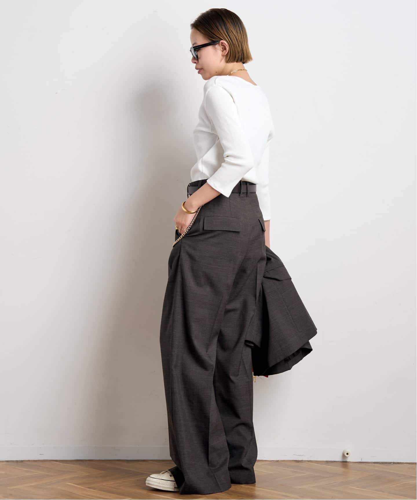 リブUネックプルオーバー（Tシャツ／カットソー）｜AP STUDIO