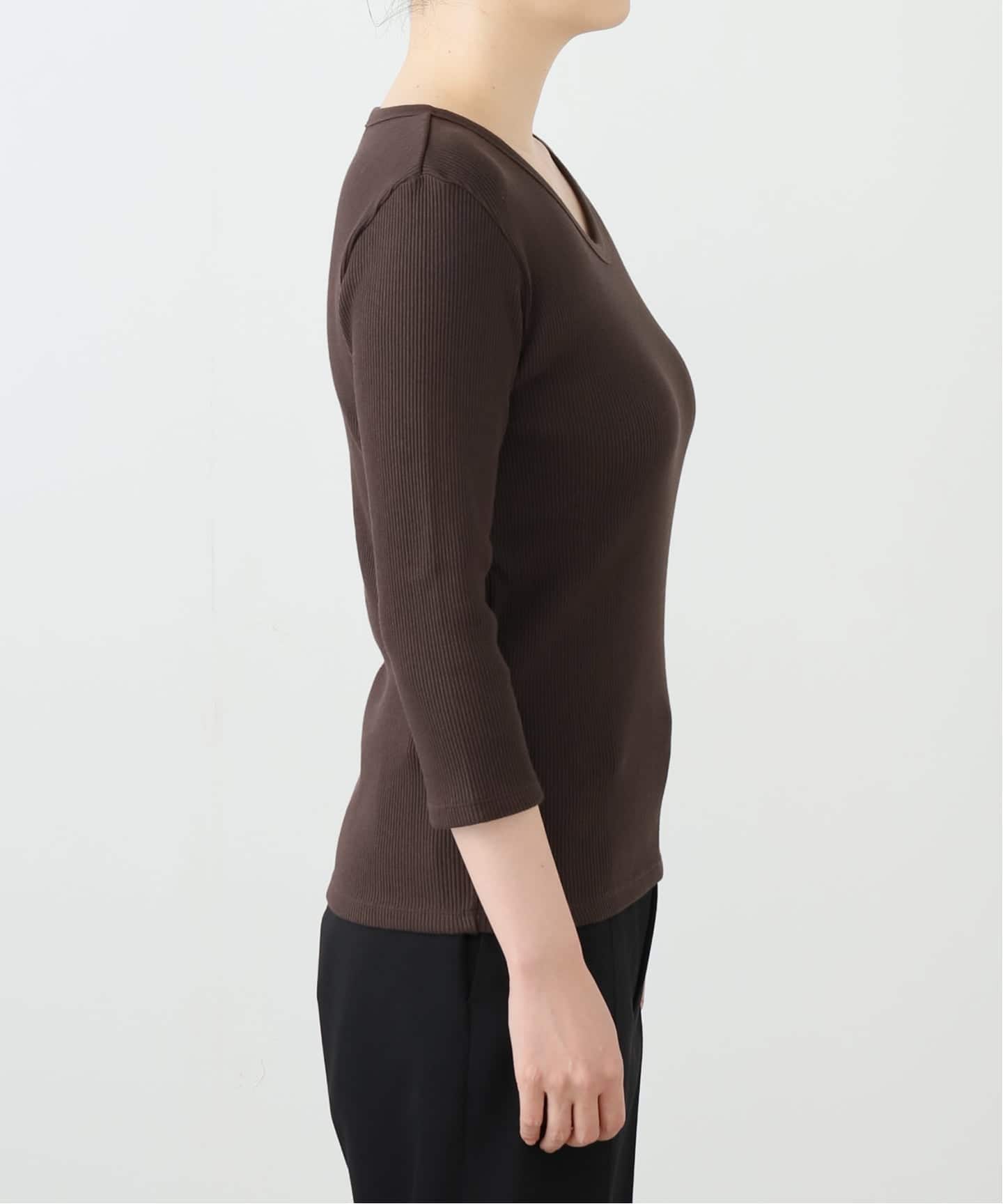 AP STUDIO リブUネックプルオーバー リブクルーネックプルオーバー（ニット／セーター）｜AP STUDIO